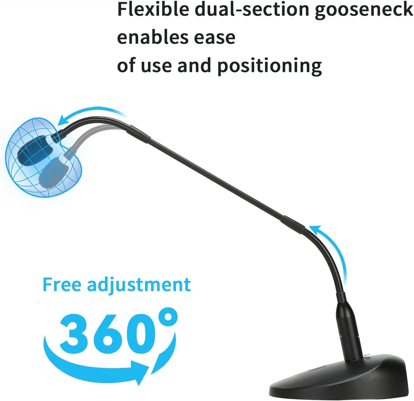 میکروفون کندانسور گردن غازی 18 اینچی BOYA با پایه رومیزی، نشانگر LED - میکروفون پودیوم برای کنفرانس، جلسه، پخش زنده ویدئویی، سخنرانی، پادکست (رابط XLR مدل BY-GM18CB) میکروفون کندانسور گردن غازی 18 اینچی BOYA با پایه رومیزی، نشانگر LED - میکروفون پودیوم برای کنفرانس، جلسه، پخش زنده ویدئویی، سخنرانی، پادکست (رابط XLR مدل BY-GM18CB)