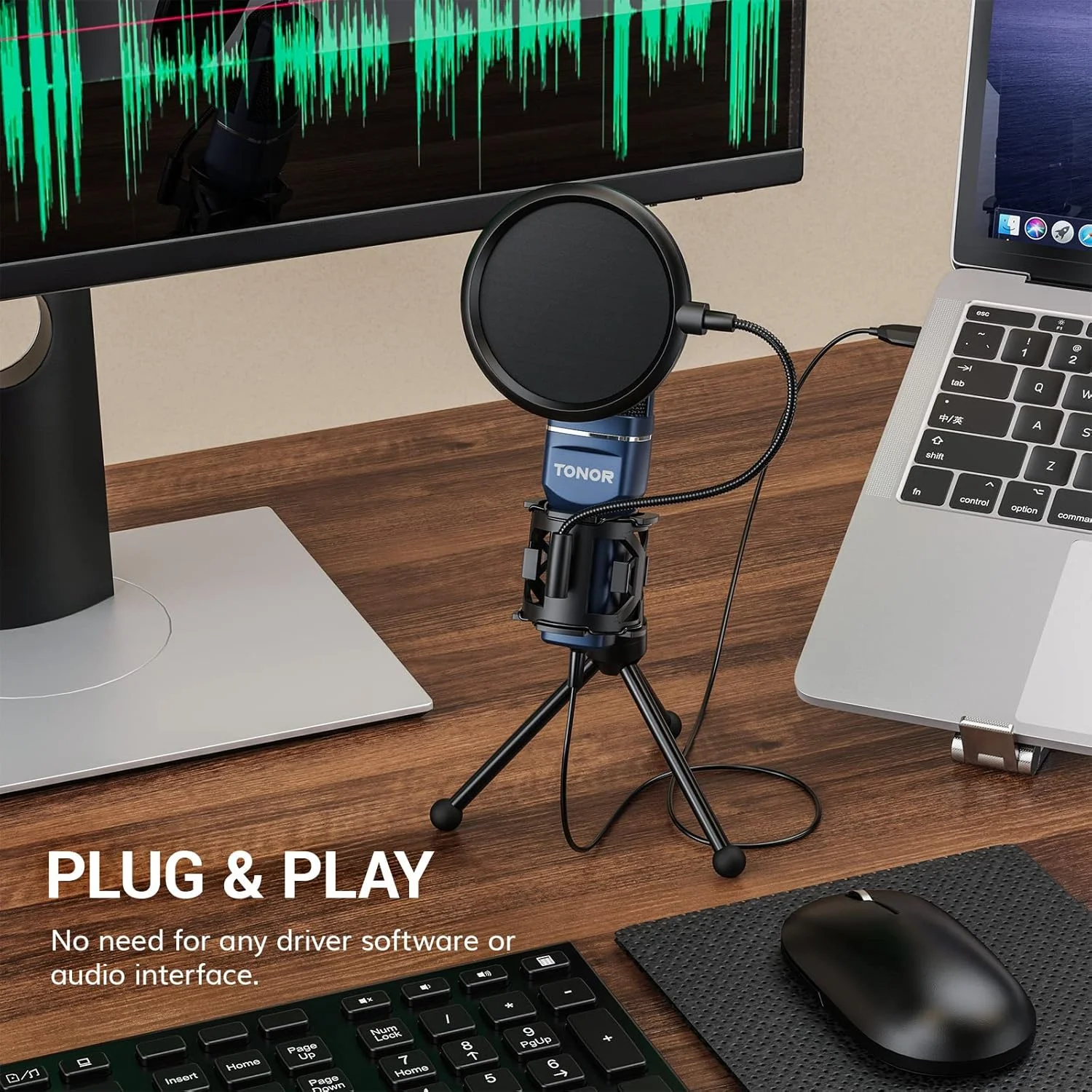 میکروفون کاندنسر کاردیوئید USB TONOR برای کامپیوتر، میکروفون با سه پایه و فیلتر ضد پاپ برای ضبط صدا و موسیقی، پادکست، استریمینگ، بازی برای لپ تاپ ویندوز میکروفون کاندنسر کاردیوئید USB TONOR برای کامپیوتر، میکروفون با سه پایه و فیلتر ضد پاپ برای ضبط صدا و موسیقی، پادکست، استریمینگ، بازی برای لپ تاپ ویندوز