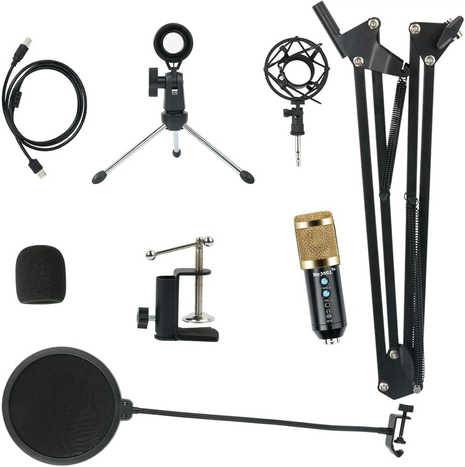 کیت میکروفون کاندنسر حرفه ای HALAMODO BM-800 - بسته کامل استودیوی ضبط صدا به همراه لرزه گیر، پاپ فیلتر و پایه قابل تنظیم، موجود در رنگ های مشکی/نقره ای/طلایی برای پادکست و استریم کیت میکروفون کاندنسر حرفه ای HALAMODO BM-800 - بسته کامل استودیوی ضبط صدا به همراه لرزه گیر، پاپ فیلتر و پایه قابل تنظیم، موجود در رنگ های مشکی/نقره ای/طلایی برای پادکست و استریم