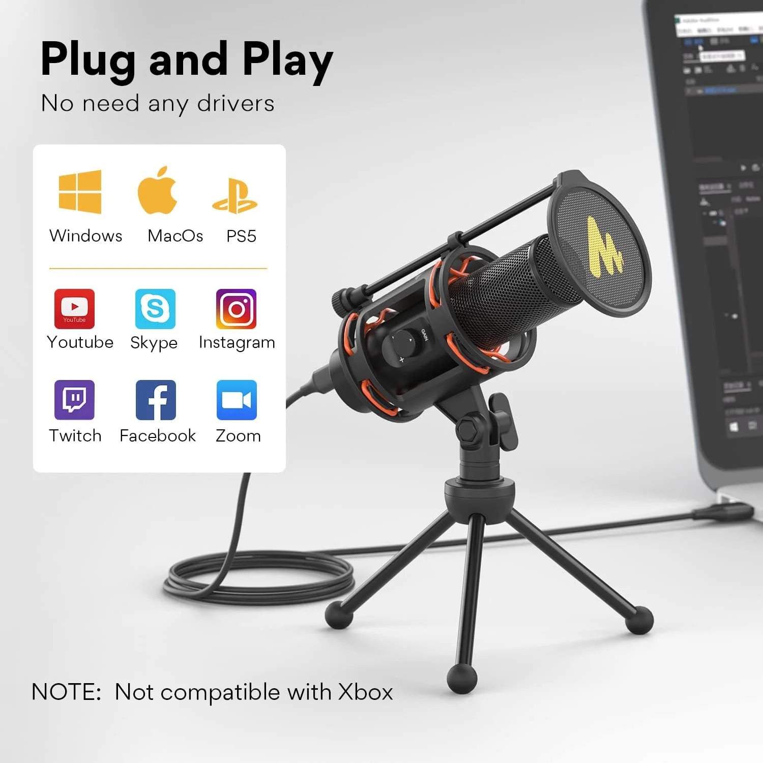 میکروفون USB رومیزی کاردیوئید کاندنسر Maono PM471 - 810964 میکروفون USB رومیزی کاردیوئید کاندنسر Maono PM471 - 810964