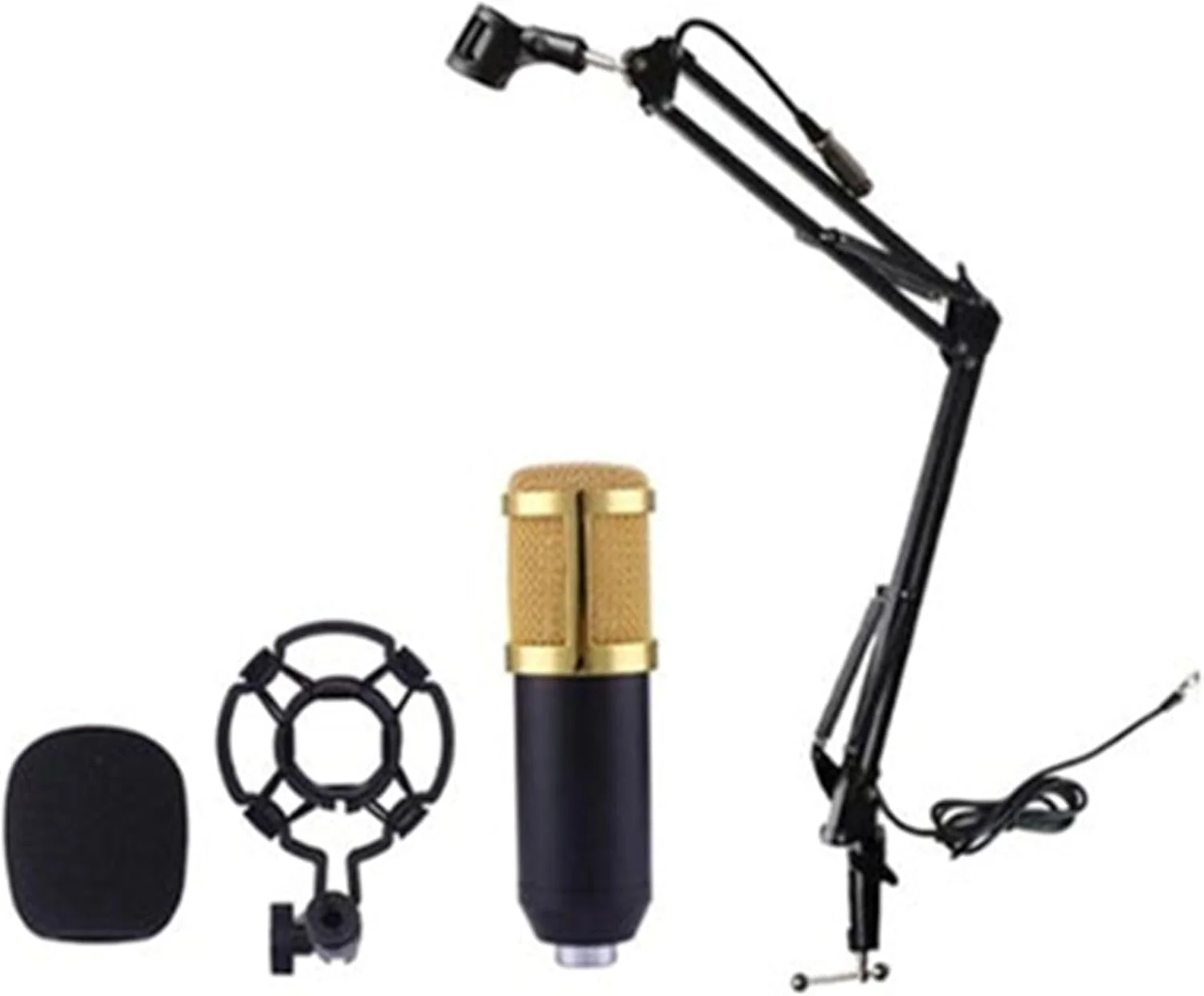 کیت میکروفون کاندنسر حرفه ای HALAMODO BM-800 - بسته کامل استودیوی ضبط صدا به همراه لرزه گیر، پاپ فیلتر و پایه قابل تنظیم، موجود در رنگ های مشکی/نقره ای/طلایی برای پادکست و استریم کیت میکروفون کاندنسر حرفه ای HALAMODO BM-800 - بسته کامل استودیوی ضبط صدا به همراه لرزه گیر، پاپ فیلتر و پایه قابل تنظیم، موجود در رنگ های مشکی/نقره ای/طلایی برای پادکست و استریم
