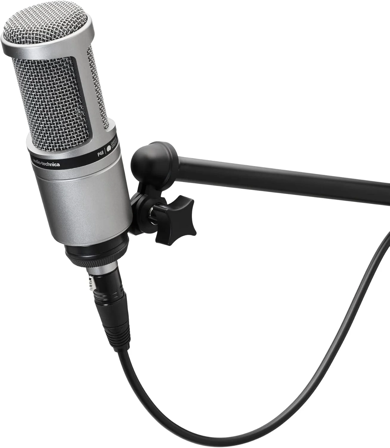 میکروفون کاندنسر کاردیوئید نقره ای Audio-Technica 2020GM
