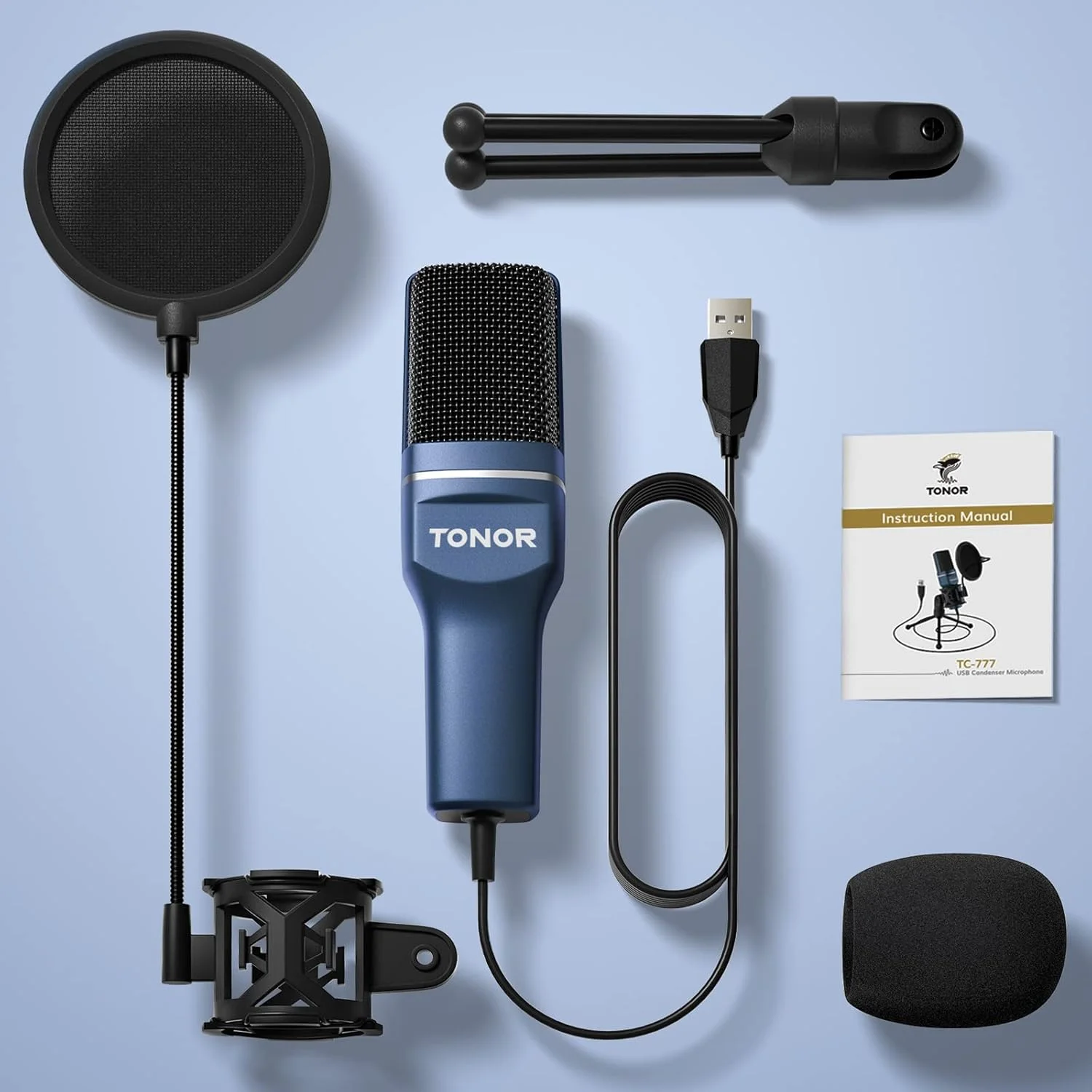 میکروفون کاندنسر کاردیوئید USB TONOR برای کامپیوتر، میکروفون با سه پایه و فیلتر ضد پاپ برای ضبط صدا و موسیقی، پادکست، استریمینگ، بازی برای لپ تاپ ویندوز میکروفون کاندنسر کاردیوئید USB TONOR برای کامپیوتر، میکروفون با سه پایه و فیلتر ضد پاپ برای ضبط صدا و موسیقی، پادکست، استریمینگ، بازی برای لپ تاپ ویندوز
