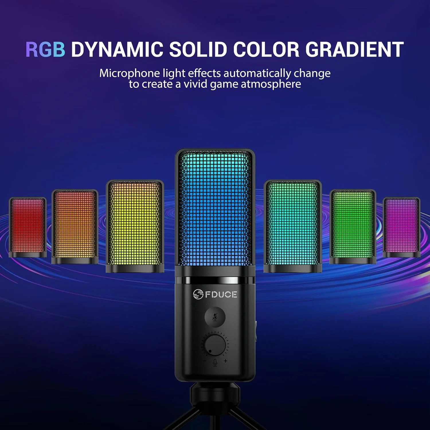 میکروفون USB گیمینگ FDUCE برای کامپیوتر، میکروفون کاندنسر RGB با پایه سه پایه، قطع سریع صدا، کنترل گین، میکروفون کاردیوئید برای استریم، پادکست، Twitch، یوتیوب، کامپیوتر، PS5، (M160) میکروفون USB گیمینگ FDUCE برای کامپیوتر، میکروفون کاندنسر RGB با پایه سه پایه، قطع سریع صدا، کنترل گین، میکروفون کاردیوئید برای استریم، پادکست، Twitch، یوتیوب، کامپیوتر، PS5، (M160)