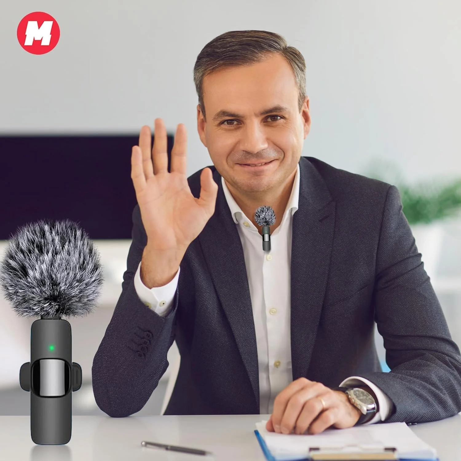 میکروفون یقه ای بی سیم حرفه ای برای آیفون، آیپد، اندروید - میکروفون ضبط کندانسور همه جهته بی سیم 2 عددی با USB-C برای مصاحبه، ویدئو، پادکست، یوتیوب، TikTok میکروفون یقه ای بی سیم حرفه ای برای آیفون، آیپد، اندروید - میکروفون ضبط کندانسور همه جهته بی سیم 2 عددی با USB-C برای مصاحبه، ویدئو، پادکست، یوتیوب، TikTok