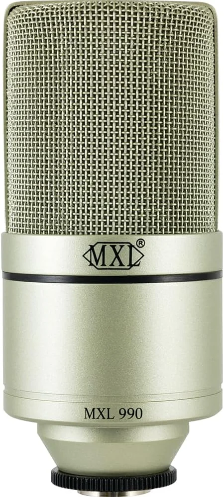 میکروفون کاندنسر MXL 990 برای پادکست، خوانندگی، ضبط استودیویی خانگی، بازی و استریمینگ | صدای دقیق | XLR | دیافراگم بزرگ (شامپاین)
