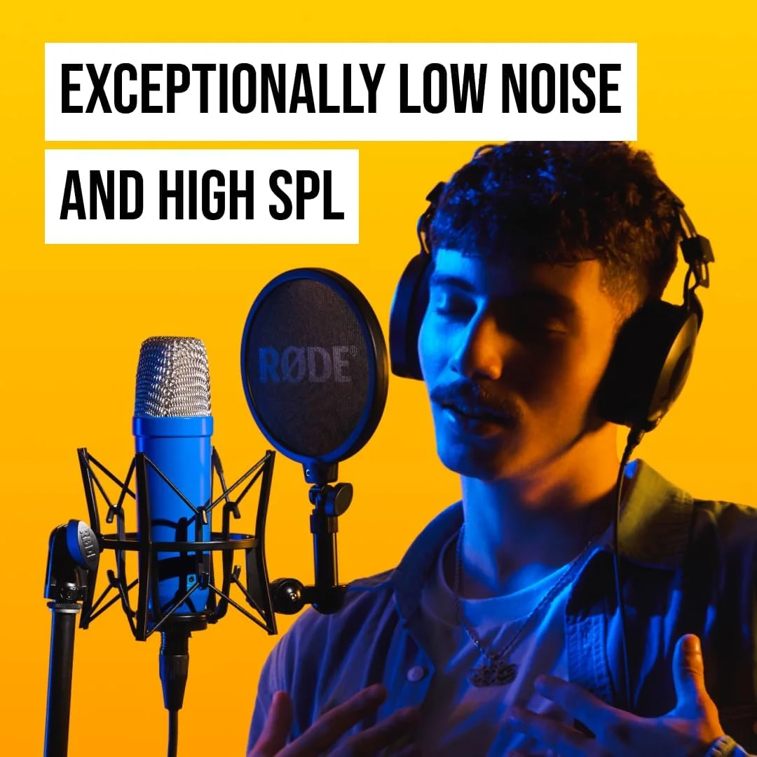 میکروفون کاندنسر دیافراگم بزرگ RØDE NT1 Signature Series به همراه لرزهگیر، پاپ فیلتر و کابل XLR برای تولید موسیقی، ضبط وکال، استریم و پادکست (کبالت) میکروفون کاندنسر دیافراگم بزرگ RØDE NT1 Signature Series به همراه لرزهگیر، پاپ فیلتر و کابل XLR برای تولید موسیقی، ضبط وکال، استریم و پادکست (کبالت)