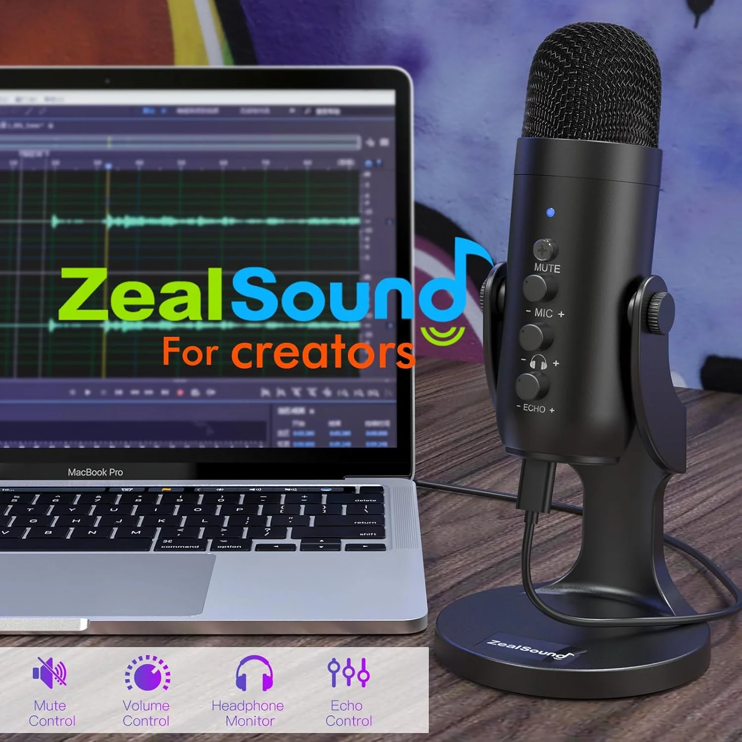 میکروفون گیمینگ USB ZealSound، میکروفون های کاندنسر کامپیوتر PC، میکروفون Plug&Play برای پادکست PS4/PS5 Vocal، یوتیوب در مک و ویندوز با کنترل افزایش میکروفون، قطع صدا، اکو، حذف نویز، جک هدفون، K66 مشکی میکروفون گیمینگ USB ZealSound، میکروفون های کاندنسر کامپیوتر PC، میکروفون Plug&Play برای پادکست PS4/PS5 Vocal، یوتیوب در مک و ویندوز با کنترل افزایش میکروفون، قطع صدا، اکو، حذف نویز، جک هدفون، K66 مشکی