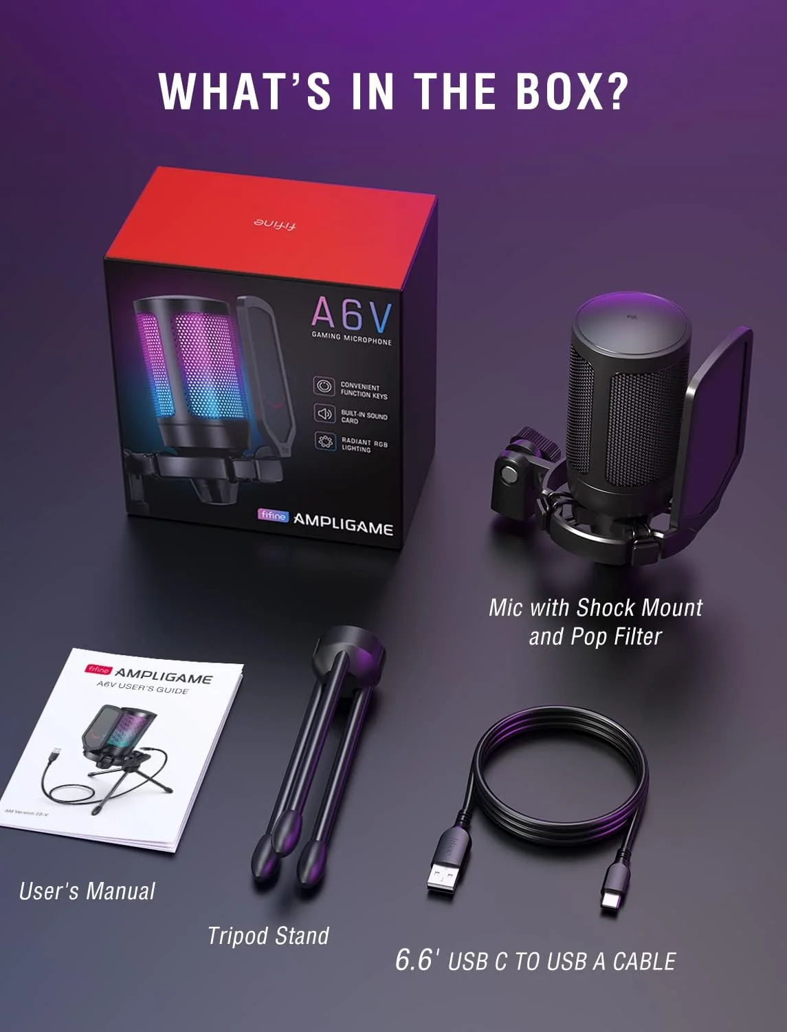 میکروفون گیمینگ USB FIFINE برای PC PS5، میکروفون کندانسور با قطع صدای سریع، نشانگر RGB، پایه سه پایه، پاپ فیلتر، شاک مونت، کنترل گین برای استریمینگ دیسکورد توییچ پادکست ویدیوها - AmpliGame میکروفون گیمینگ USB FIFINE برای PC PS5، میکروفون کندانسور با قطع صدای سریع، نشانگر RGB، پایه سه پایه، پاپ فیلتر، شاک مونت، کنترل گین برای استریمینگ دیسکورد توییچ پادکست ویدیوها - AmpliGame