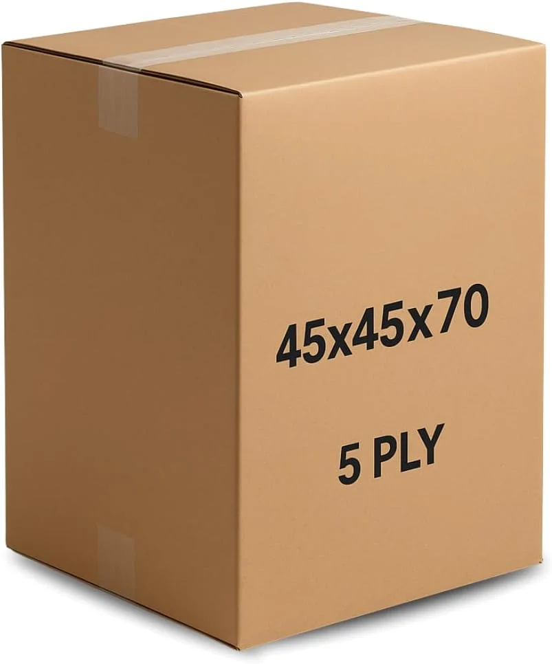 جعبه کارتن حمل و نقل 5 لایه سنگین 45x45x70 سانتی متر - جعبه مقوایی راه راه بسیار قوی برای بسته بندی، نگهداری، حمل و نقل و بسته بندی تجارت الکترونیک | تعداد 1 جعبه. جعبه کارتن حمل و نقل 5 لایه سنگین 45x45x70 سانتی متر - جعبه مقوایی راه راه بسیار قوی برای بسته بندی، نگهداری، حمل و نقل و بسته بندی تجارت الکترونیک | تعداد 1 جعبه.