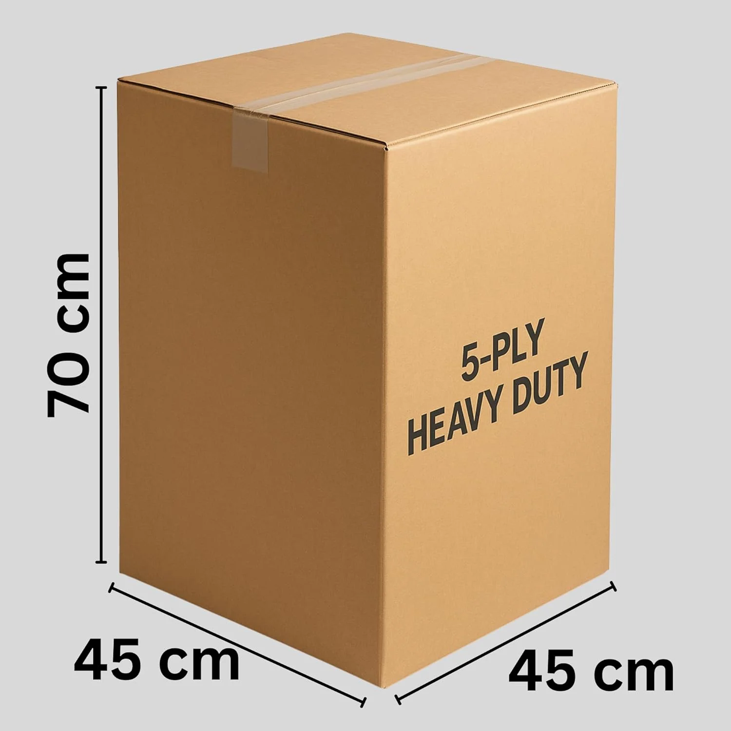 جعبه کارتن حمل و نقل 5 لایه سنگین 45x45x70 سانتی متر - جعبه مقوایی راه راه بسیار قوی برای بسته بندی، نگهداری، حمل و نقل و بسته بندی تجارت الکترونیک | تعداد 1 جعبه.