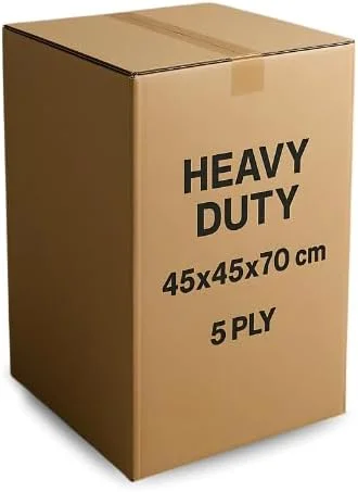 جعبه کارتن حمل و نقل 5 لایه سنگین 45x45x70 سانتی متر - جعبه مقوایی راه راه بسیار قوی برای بسته بندی، نگهداری، حمل و نقل و بسته بندی تجارت الکترونیک | تعداد 1 جعبه.