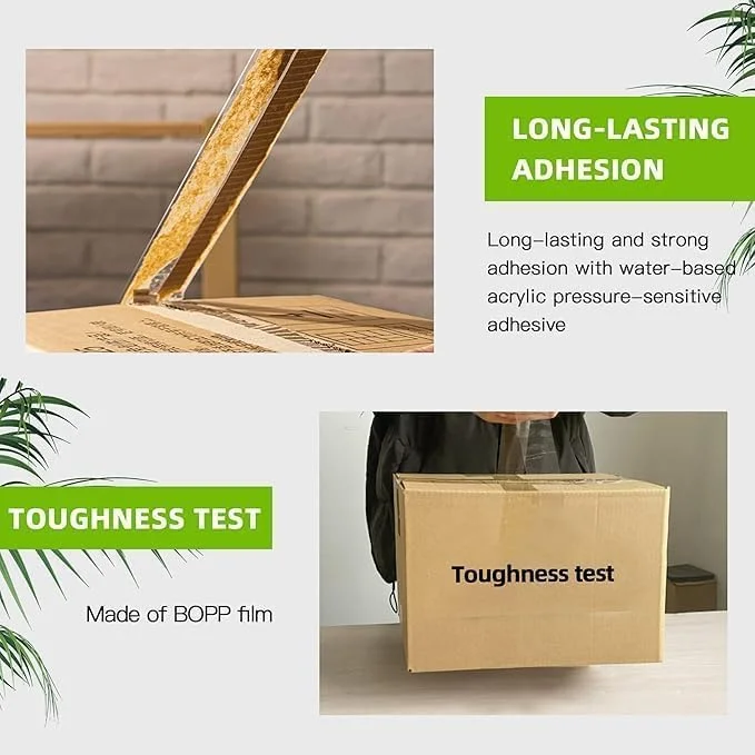 نوار بسته بندی شفاف و محکم ECVV، 100 متری، مناسب برای بسته بندی کارتن، اسباب کشی، ارسال، استفاده در اداره، انبار و مصارف تجاری