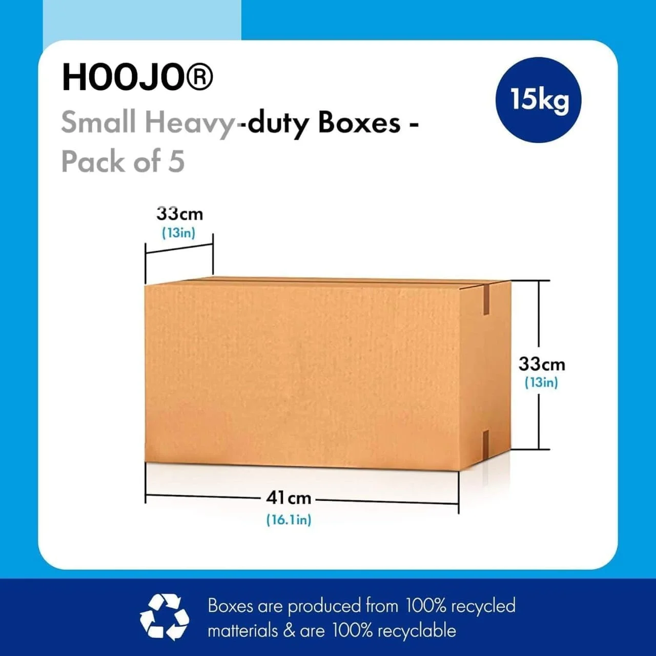 جعبه های مقوایی 5 لایه HOOJO® - بسته 5 عددی - 41 x 33 x 33 سانتی متر - کارتن های مقوایی دو جداره - جعبه های بسته بندی سنگین برای اسباب کشی، انبار و حمل و نقل - تحمل وزن تا 15 کیلوگرم (کوچک) جعبه های مقوایی 5 لایه HOOJO® - بسته 5 عددی - 41 x 33 x 33 سانتی متر - کارتن های مقوایی دو جداره - جعبه های بسته بندی سنگین برای اسباب کشی، انبار و حمل و نقل - تحمل وزن تا 15 کیلوگرم (کوچک)