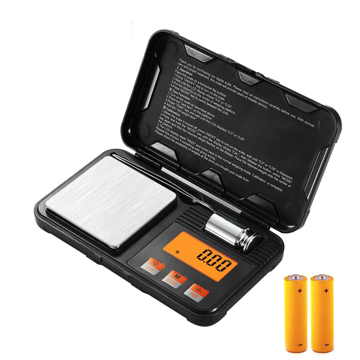 ترازو گرمی BINTEREST، ترازوی دیجیتال کوچک با صفحه نمایش LCD، دقت بالا 0.01 گرم، 6 حالت، مشکی، استیل ضد زنگ و ABS، کالیبره خودکار، خاموش شدن خودکار، مناسب برای جواهرات/غذا/سکه/طلا