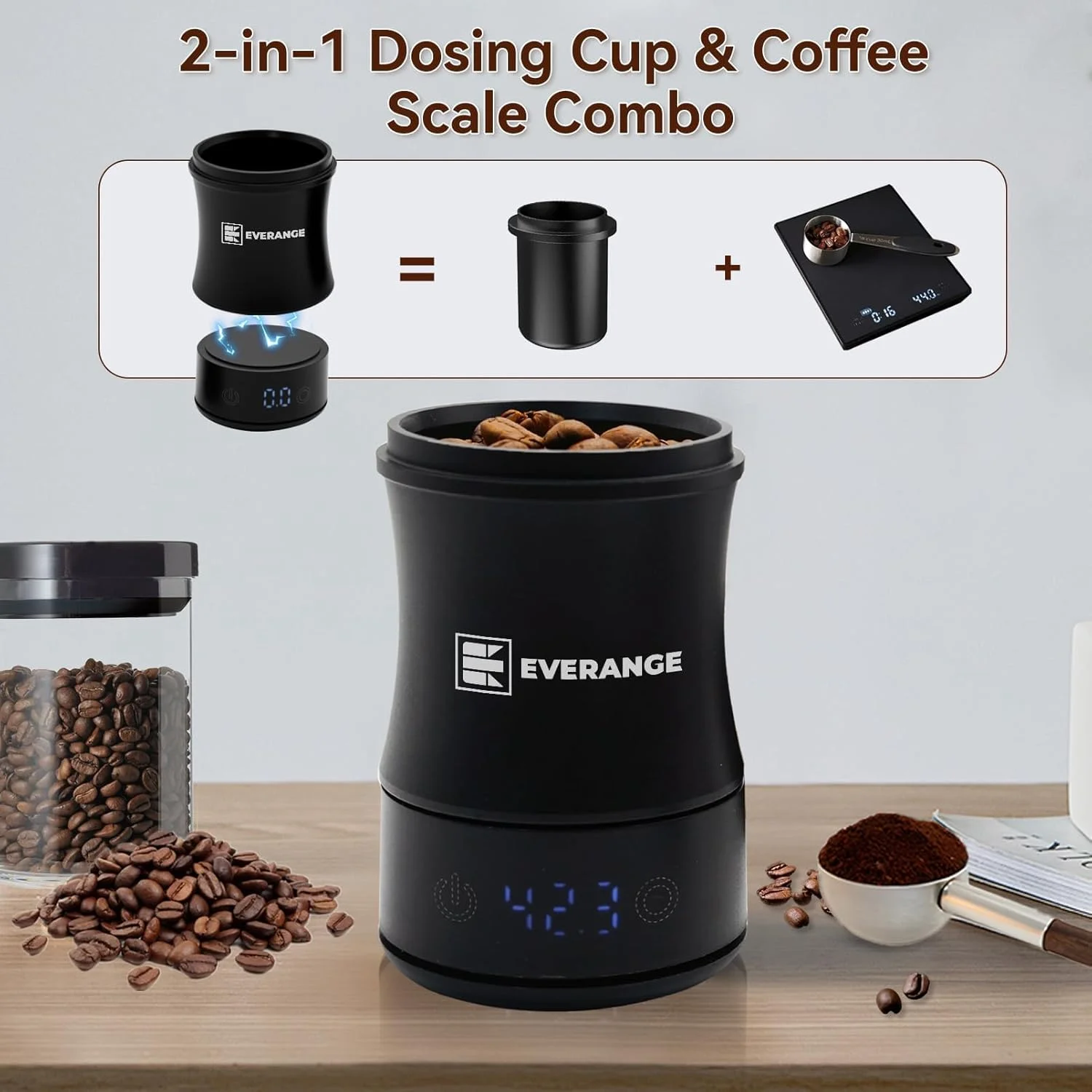 ترازوی دیجیتال قهوه با تایمر، دقت 0.1 گرم برای قهوه دمی، اسپرسو، فرنچ پرس، ترازوی قهوه مناسب آشپزخانه، صفحه نمایش LED