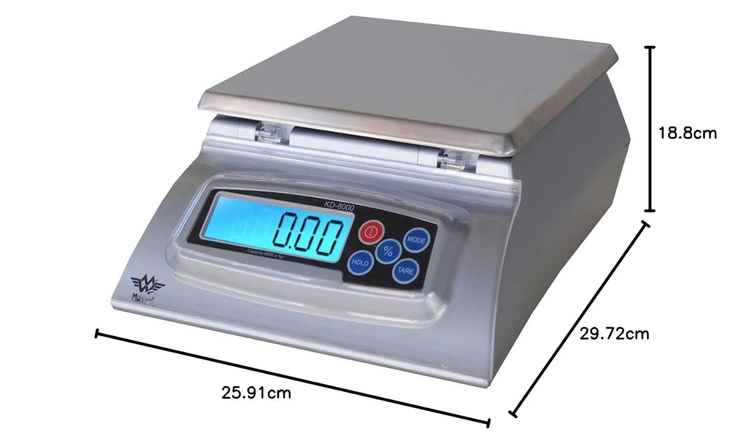ترازوی دیجیتال آشپزخانه و صنایع دستی My Weigh KD-8000 به همراه آداپتور برق My Weigh (تک عددی)