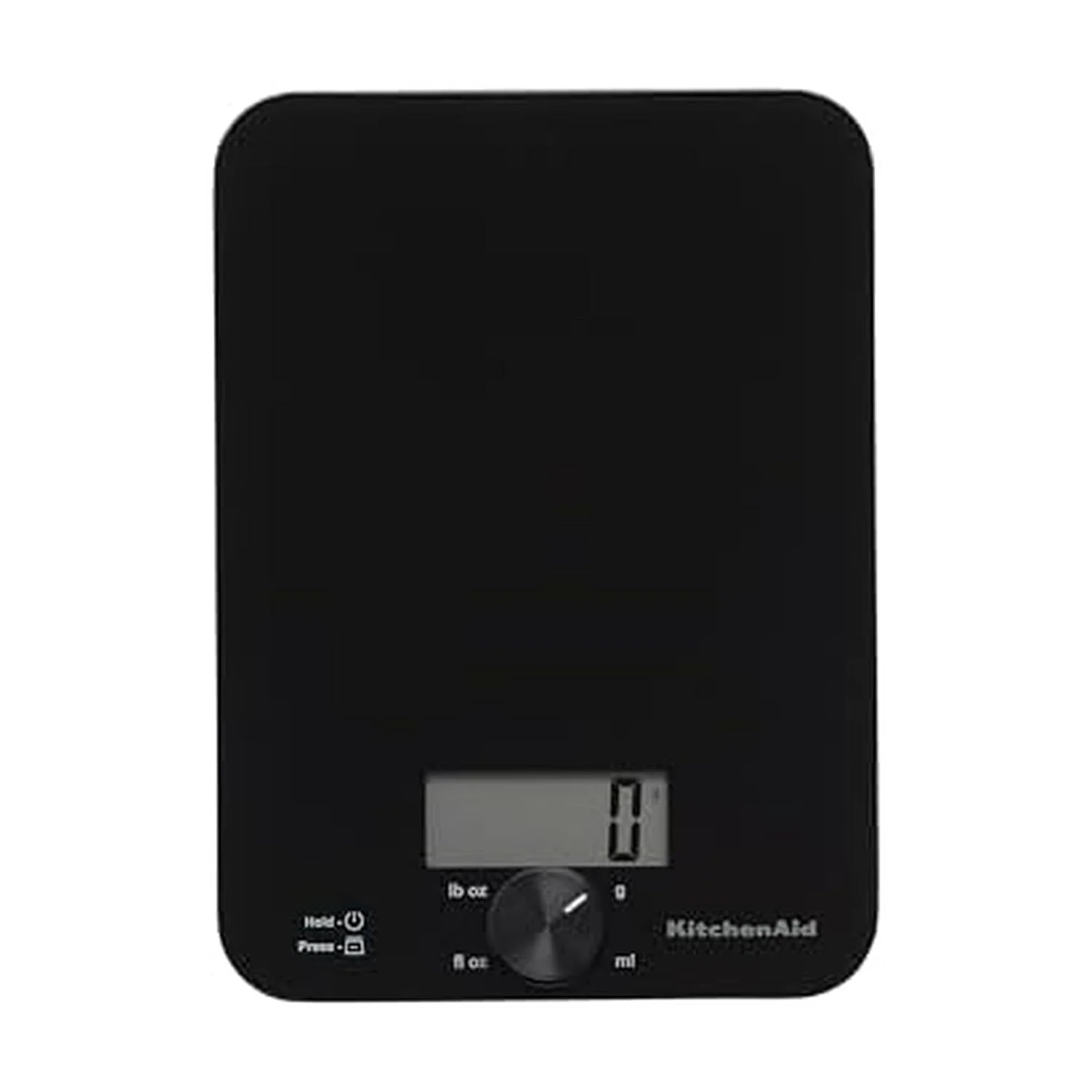 ترازوی آشپزخانه و مواد غذایی دیجیتال با صفحه شیشه ای KitchenAid KQ914BA، ظرفیت 5 کیلوگرم، اندازه گیری مواد مایع و خشک، دکمه چرخشی، نتایج دقیق برای پخت و پز، کتو و آماده سازی غذا، صفر کردن وزن