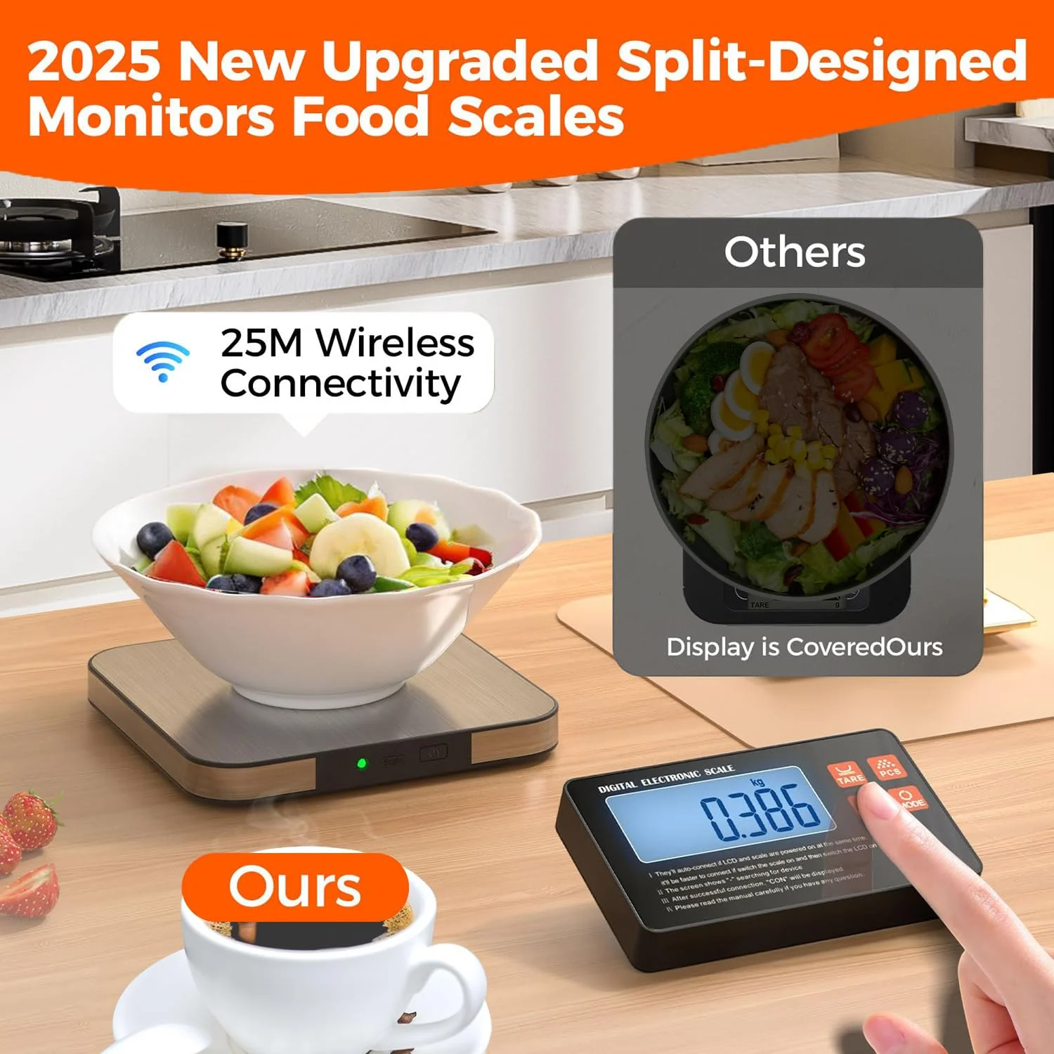 ترازوی آشپزخانه با صفحه نمایش ال سی دی بی سیم جداگانه، ترازوی دیجیتال 15 کیلوگرمی با دقت 1 گرم و 7 واحد عملکرد تارا، مناسب برای پخت و پز، آماده سازی غذا، شیر، رژیم غذایی و کاهش وزن ترازوی آشپزخانه با صفحه نمایش ال سی دی بی سیم جداگانه، ترازوی دیجیتال 15 کیلوگرمی با دقت 1 گرم و 7 واحد عملکرد تارا، مناسب برای پخت و پز، آماده سازی غذا، شیر، رژیم غذایی و کاهش وزن