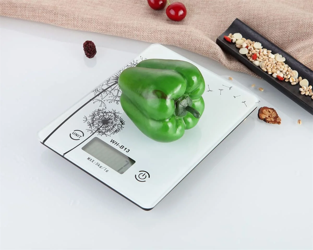 ترازوی آشپزخانه دیجیتال الکترونیکی قابل حمل خانگی eWINNER با صفحه نمایش LCD، ظرفیت 5 کیلوگرم و دقت 1 گرم، مناسب برای وزن کردن مواد غذایی و رژیم غذایی، ابزار آشپزی با صفحه لمسی، تمیز کردن آسان و شیشه حرارت دیده ضد آب (5 کیلوگرم / 1 گرم)