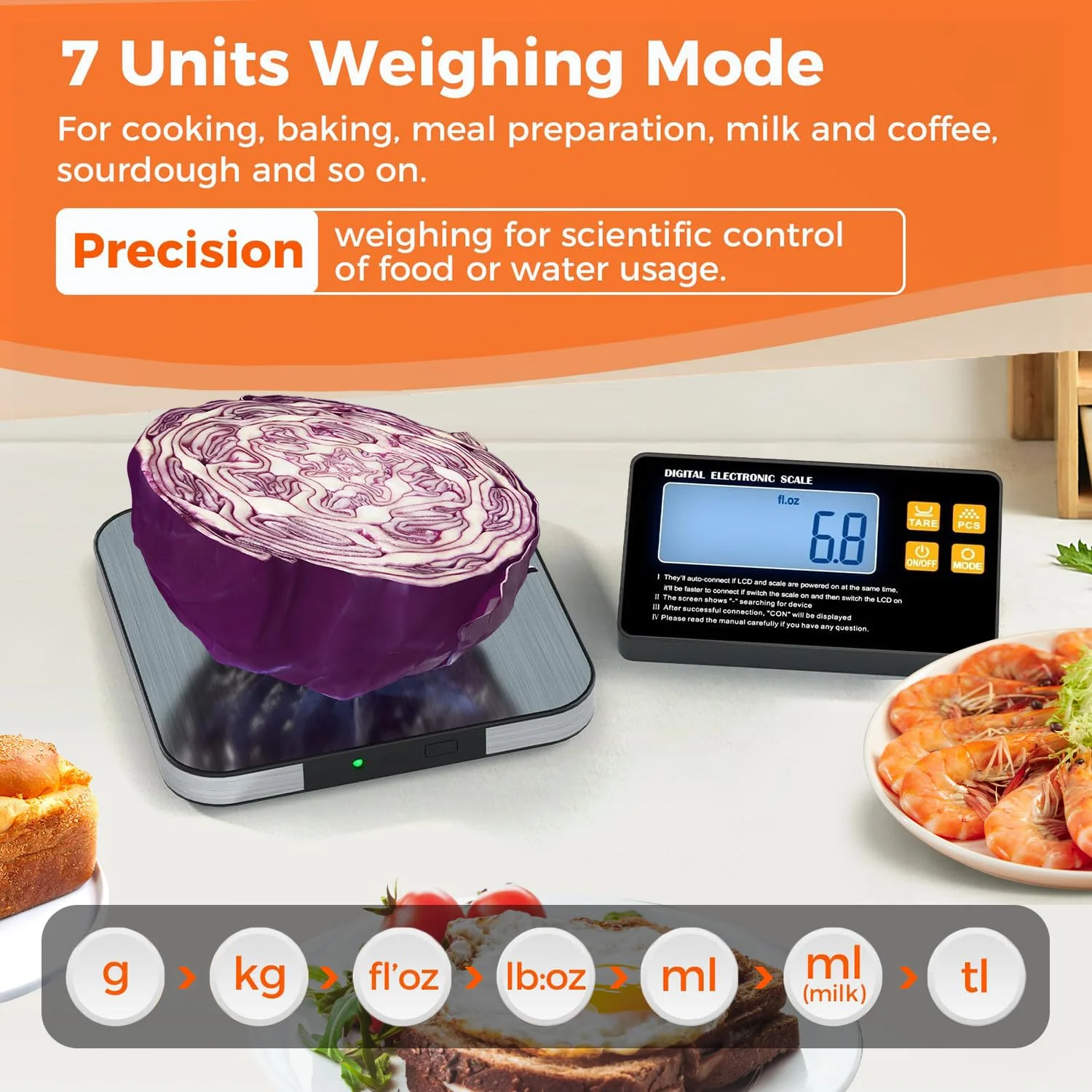 ترازوی آشپزخانه با صفحه نمایش ال سی دی بی سیم جداگانه، ترازوی دیجیتال 15 کیلوگرمی با دقت 1 گرم و 7 واحد عملکرد تارا، مناسب برای پخت و پز، آماده سازی غذا، شیر، رژیم غذایی و کاهش وزن ترازوی آشپزخانه با صفحه نمایش ال سی دی بی سیم جداگانه، ترازوی دیجیتال 15 کیلوگرمی با دقت 1 گرم و 7 واحد عملکرد تارا، مناسب برای پخت و پز، آماده سازی غذا، شیر، رژیم غذایی و کاهش وزن