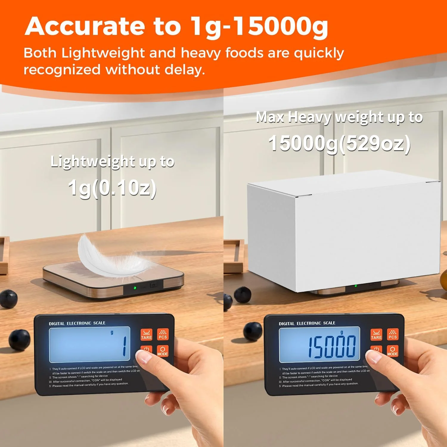 ترازوی آشپزخانه با صفحه نمایش ال سی دی بی سیم جداگانه، ترازوی دیجیتال 15 کیلوگرمی با دقت 1 گرم و 7 واحد عملکرد تارا، مناسب برای پخت و پز، آماده سازی غذا، شیر، رژیم غذایی و کاهش وزن ترازوی آشپزخانه با صفحه نمایش ال سی دی بی سیم جداگانه، ترازوی دیجیتال 15 کیلوگرمی با دقت 1 گرم و 7 واحد عملکرد تارا، مناسب برای پخت و پز، آماده سازی غذا، شیر، رژیم غذایی و کاهش وزن