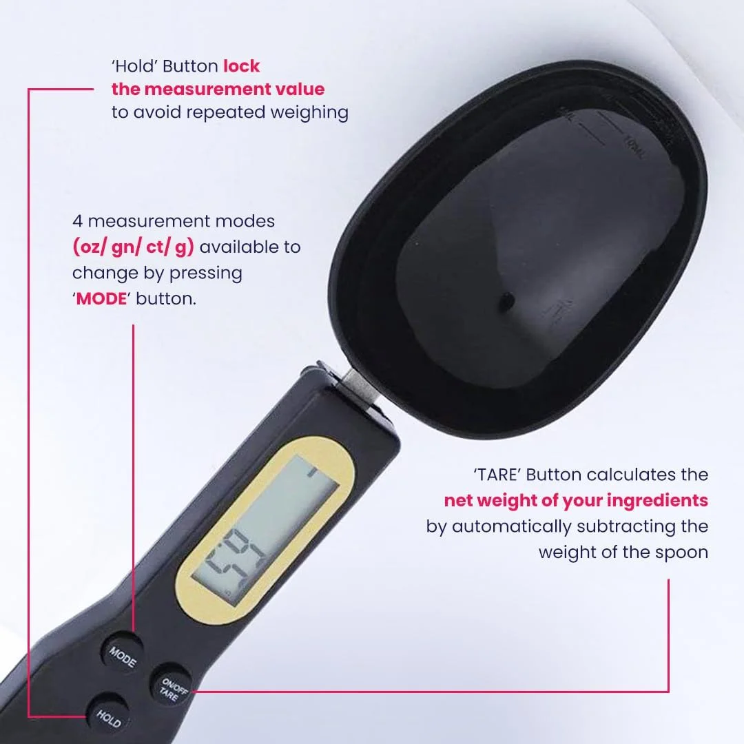 ترازو قاشقی دیجیتال BRANDSFINITY، ابزار اندازه گیری دقیق برای استفاده در آشپزخانه و آزمایشگاه، ترازوی کوچک غذا برای آشپزخانه و مصارف گوناگون، مشکی ترازو قاشقی دیجیتال BRANDSFINITY، ابزار اندازه گیری دقیق برای استفاده در آشپزخانه و آزمایشگاه، ترازوی کوچک غذا برای آشپزخانه و مصارف گوناگون، مشکی