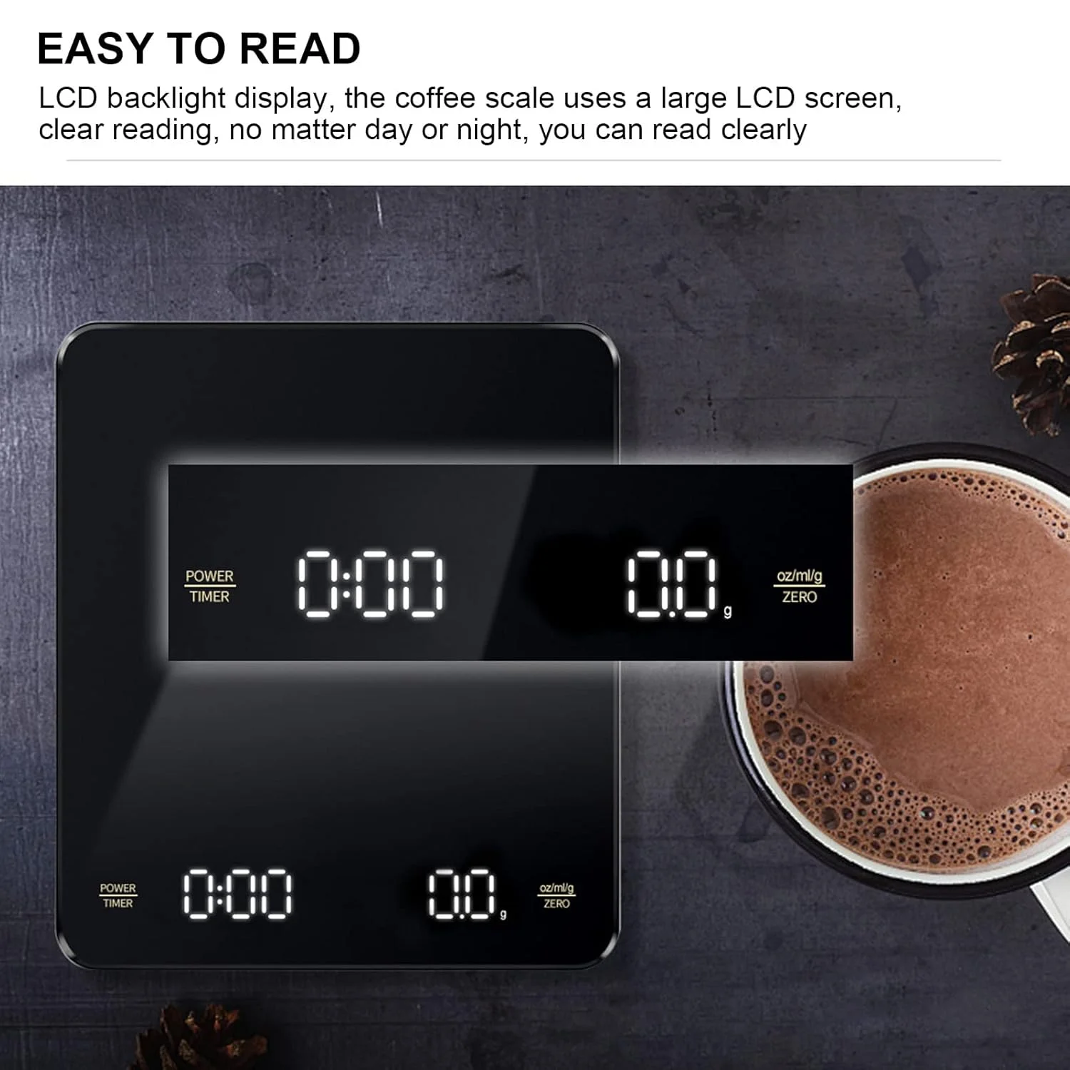 ترازوی قهوه الکترونیکی Junlucki، ترازوی الکترونیکی 3 کیلوگرمی با دقت بالا، مقاوم در برابر درجه حرارت بالا، قابل شارژ، 3 واحد برای مصارف خانگی و سبزیجات