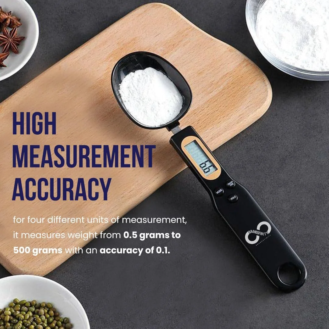 ترازو قاشقی دیجیتال BRANDSFINITY، ابزار اندازه گیری دقیق برای استفاده در آشپزخانه و آزمایشگاه، ترازوی کوچک غذا برای آشپزخانه و مصارف گوناگون، مشکی ترازو قاشقی دیجیتال BRANDSFINITY، ابزار اندازه گیری دقیق برای استفاده در آشپزخانه و آزمایشگاه، ترازوی کوچک غذا برای آشپزخانه و مصارف گوناگون، مشکی