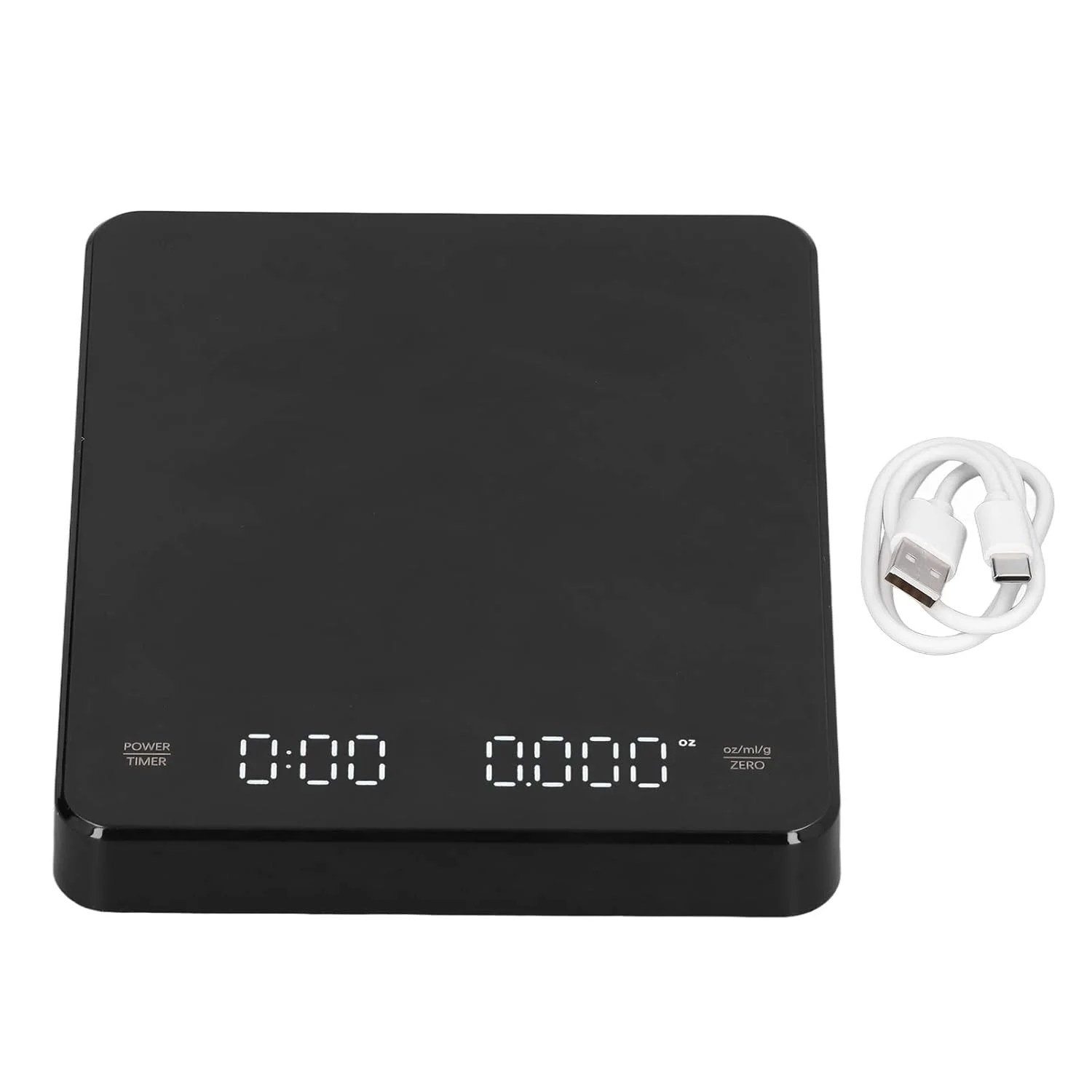 ترازوی قهوه الکترونیکی Junlucki، ترازوی الکترونیکی 3 کیلوگرمی با دقت بالا، مقاوم در برابر درجه حرارت بالا، قابل شارژ، 3 واحد برای مصارف خانگی و سبزیجات