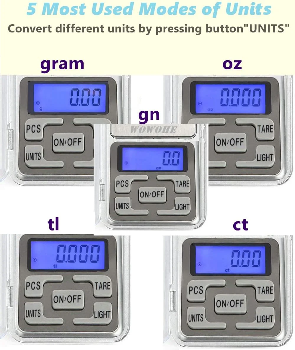 ترازوی جیبی دیجیتال مسافرتی WOWOHE، ظرفیت 500 گرم، مناسب آشپزخانه، کوچک، مینیاتوری، آزمایشگاهی، با دقت بالا ترازوی جیبی دیجیتال مسافرتی WOWOHE، ظرفیت 500 گرم، مناسب آشپزخانه، کوچک، مینیاتوری، آزمایشگاهی، با دقت بالا