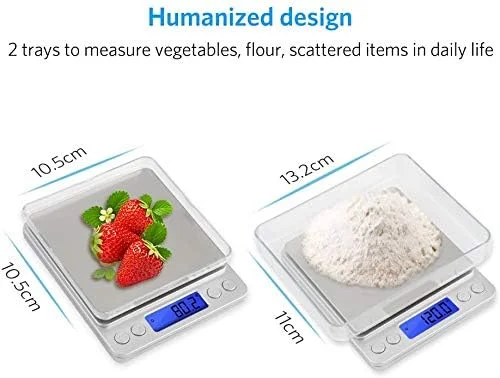 ترازو آشپزخانه دیجیتال eWINNER با دقت 0.1 گرم و ظرفیت 2000 گرم، ترازوی جیبی کوچک استیل ضد زنگ دقیق برای اندازه گیری وزن طلا و جواهرات