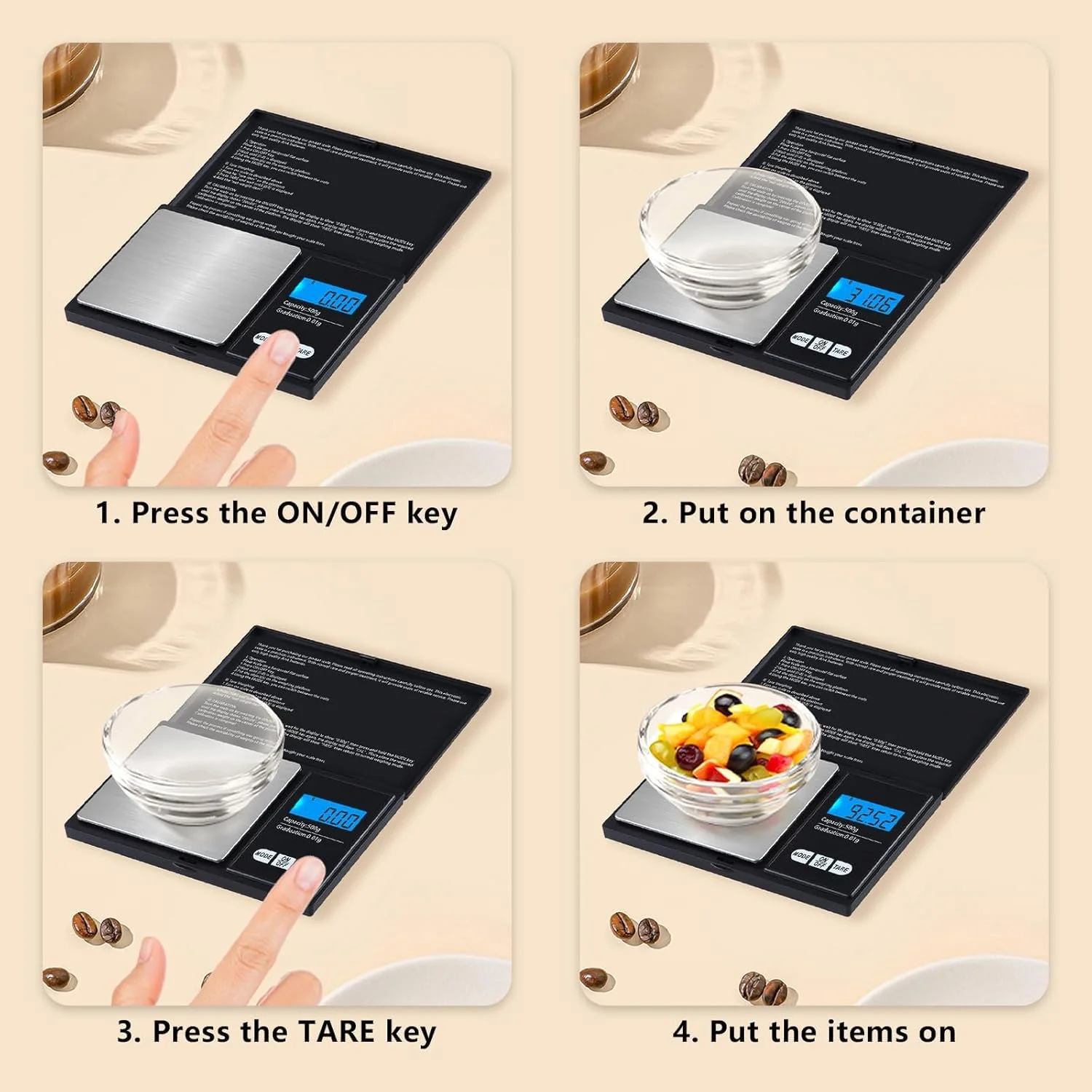 ترازوی جیبی KASTWAVE، ترازوی دقیق 500 گرمی با دقت 0.01 گرم برای جواهرات، سکه، مواد غذایی، ترازوی جیبی آشپزخانه با قابلیت صفر کردن، صفحه نمایش با نور پس زمینه، خاموش شدن خودکار، مناسب برای ترازوی غذای مسافرتی ترازوی جیبی KASTWAVE، ترازوی دقیق 500 گرمی با دقت 0.01 گرم برای جواهرات، سکه، مواد غذایی، ترازوی جیبی آشپزخانه با قابلیت صفر کردن، صفحه نمایش با نور پس زمینه، خاموش شدن خودکار، مناسب برای ترازوی غذای مسافرتی