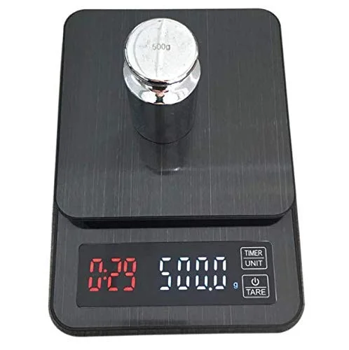 ترازوی دیجیتال قهوه SKEIDO با دقت 0.1 گرم و ظرفیت 5 کیلوگرم، دارای LCD، مناسب آشپزخانه، پخت و پز، تایمر و قابلیت اندازه گیری وزن ترازوی دیجیتال قهوه SKEIDO با دقت 0.1 گرم و ظرفیت 5 کیلوگرم، دارای LCD، مناسب آشپزخانه، پخت و پز، تایمر و قابلیت اندازه گیری وزن