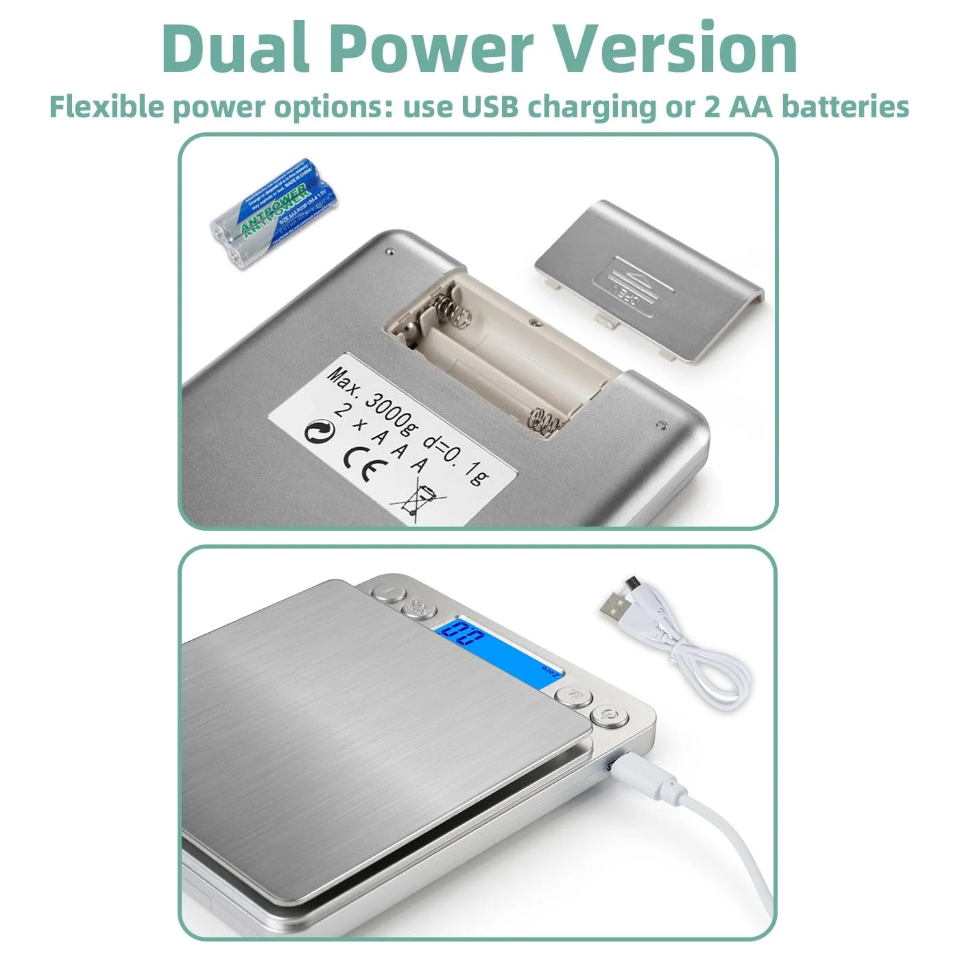 ترازو دیجیتال کوچک YumLock با ظرفیت 2000 گرم و دقت 0.1 گرم - ترازوی الکترونیکی LCD قابل حمل برای آشپزخانه ترازو دیجیتال کوچک YumLock با ظرفیت 2000 گرم و دقت 0.1 گرم - ترازوی الکترونیکی LCD قابل حمل برای آشپزخانه