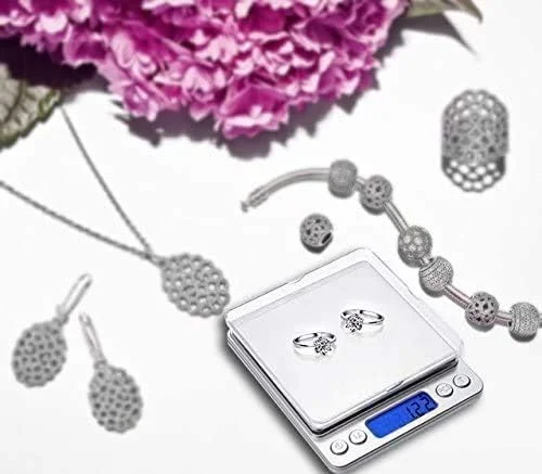 Disenkelubo Digital Kitchen Scale, 500g 0.001oz/ 0.01g Pocket Cooking Scale, Mini Food Scale, Pro Electronic Jewelry Scale with Back-Lit LCD Display, Tare & PCS Functions, Stainless Steel