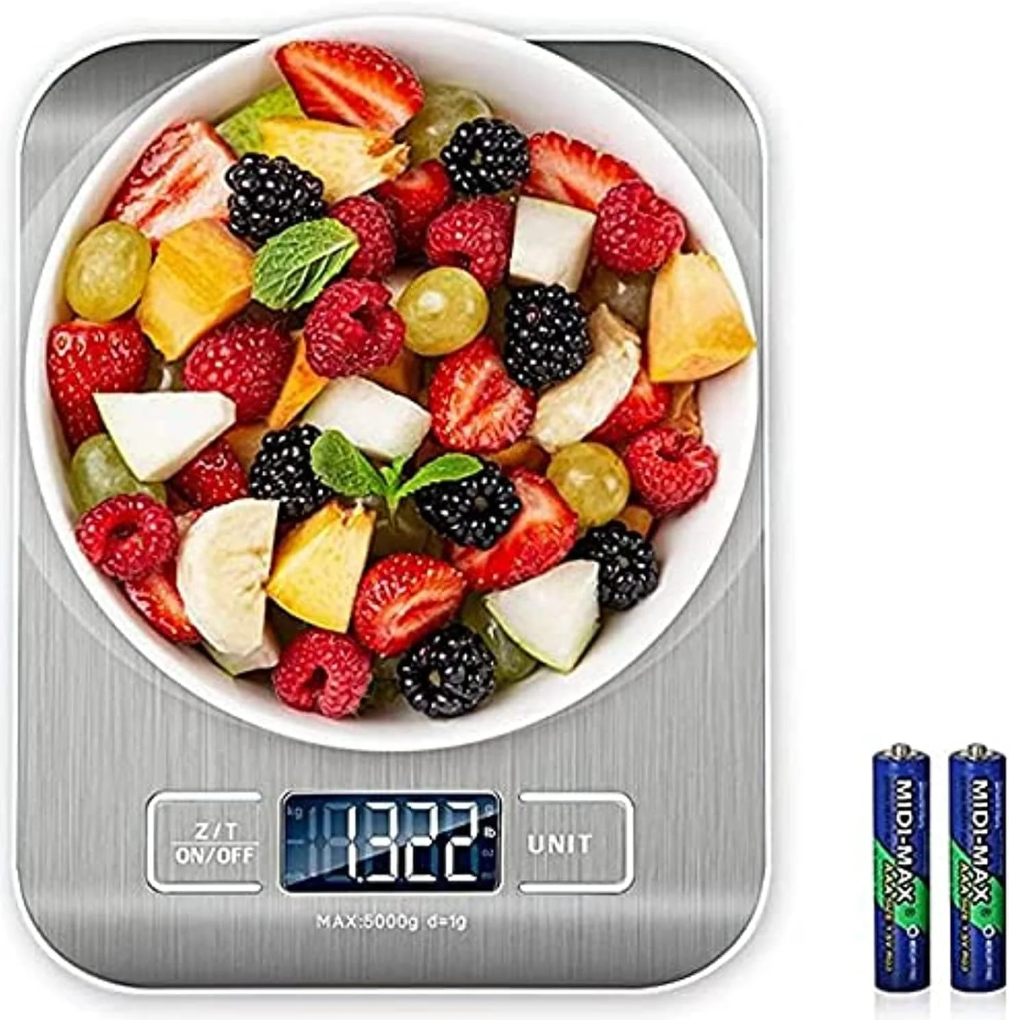 Showay Food Scale Multifunction Digital Kitchen Scale High Accuracy Electronic Food Weight With Large Lcd Display, Stainless Steel Platform, Ultra Slim, From 0.1G Up To 5Kg (5Kg/0.1G) Showay Food Scale Multifunction Digital Kitchen Scale High Accuracy Electronic Food Weight With Large Lcd Display, Stainless Steel Platform, Ultra Slim, From 0.1G Up To 5Kg (5Kg/0.1G)