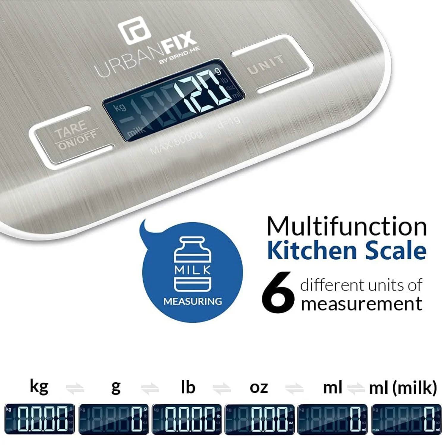 Bulfyss Stainless Steel Digital Kitchen Weighing Scale & Food Weight Machine for Diet, Nutrition, Health, Fitness, Baking & Cooking , Stainless Steel, 18 x 14 x 1 cm Grey Bulfyss Stainless Steel Digital Kitchen Weighing Scale & Food Weight Machine for Diet, Nutrition, Health, Fitness, Baking & Cooking , Stainless Steel, 18 x 14 x 1 cm Grey