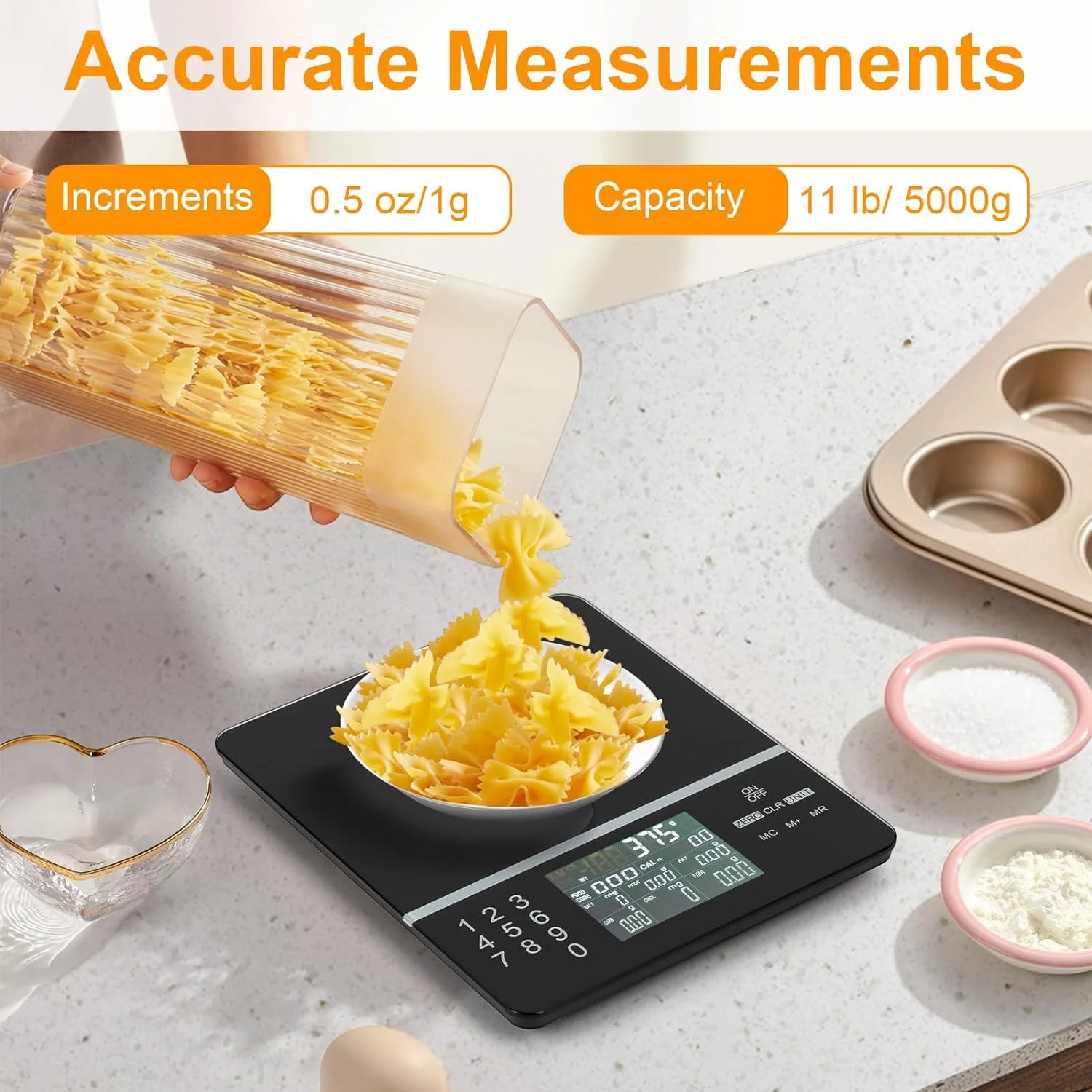 Exrp Food Scale with Nutritional Calculator, Digital Display Nutrition Calorie Calculating for Meal Prep, Kitchen, Baking, Weight Loss, Accurate Weighing Units in Lbs, Grams, Ounces Exrp Food Scale with Nutritional Calculator, Digital Display Nutrition Calorie Calculating for Meal Prep, Kitchen, Baking, Weight Loss, Accurate Weighing Units in Lbs, Grams, Ounces