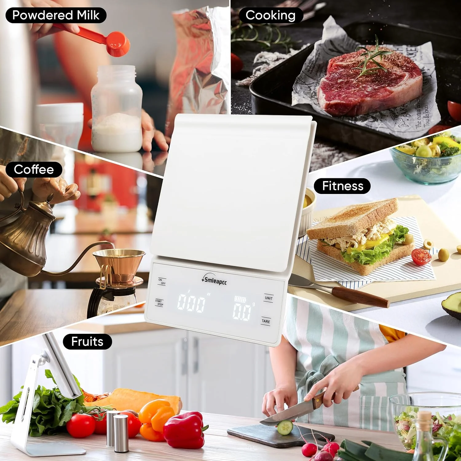 ترازوی قهوه Smleapcc با تایمر، ترازوی دیجیتال کوچک چند منظوره با دقت بالا 0.1 گرم/3 کیلوگرم، ترازوی دقیق دیجیتال قهوه (سفید) ترازوی قهوه Smleapcc با تایمر، ترازوی دیجیتال کوچک چند منظوره با دقت بالا 0.1 گرم/3 کیلوگرم، ترازوی دقیق دیجیتال قهوه (سفید)
