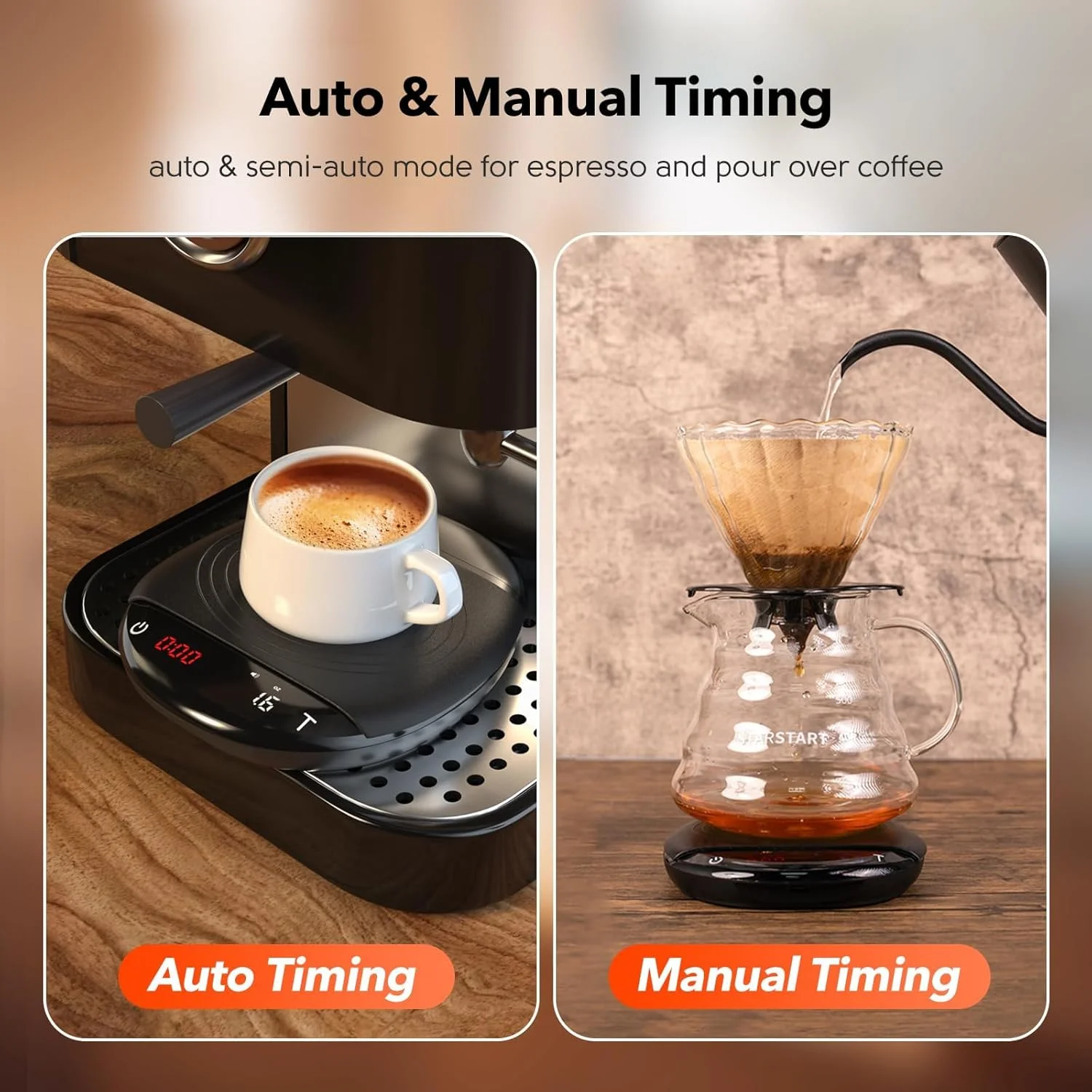 ترازوی دیجیتال قهوه BIGTHREE با تایمر، ترازوی آشپزخانه، ترازوی اسپرسو، دقت بالا، هوشمند قابل شارژ برای قهوه دمی قابل حمل، اندازه گیری مواد غذایی آشپزخانه مشکی 2 کیلوگرم / 0.1 گرم ترازوی دیجیتال قهوه BIGTHREE با تایمر، ترازوی آشپزخانه، ترازوی اسپرسو، دقت بالا، هوشمند قابل شارژ برای قهوه دمی قابل حمل، اندازه گیری مواد غذایی آشپزخانه مشکی 2 کیلوگرم / 0.1 گرم