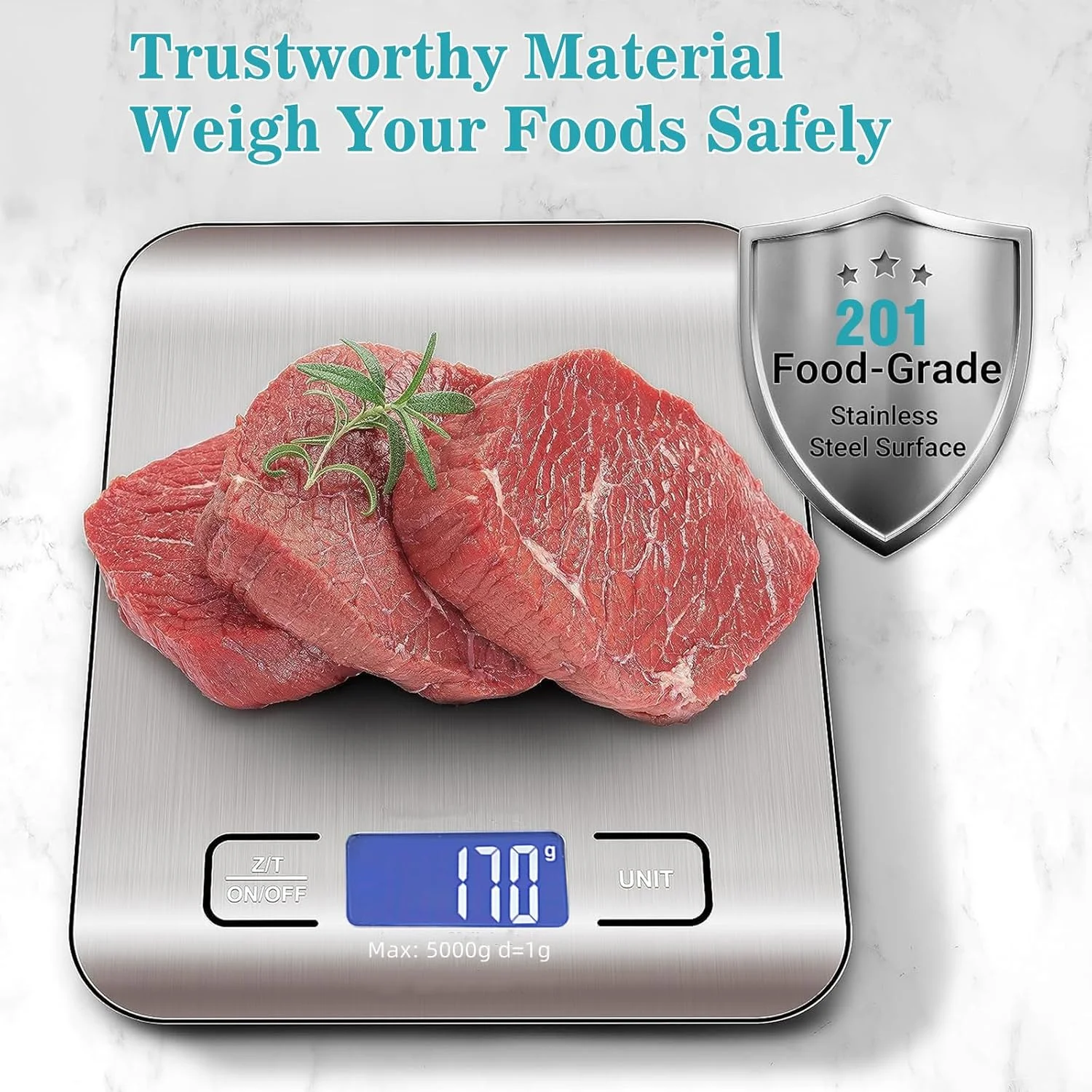 ترازوی آشپزخانه دیجیتال AoMige، ترازوی غذای قابل شارژ با دقت بالا، ترازوی وزن مواد غذایی چند منظوره از جنس استیل ضد زنگ، ترازوی پخت و پز با صفحه نمایش LCD، عملکرد تارا برای پخت، آشپزی، رژیم غذایی (5 کیلوگرم/1 گرم) ترازوی آشپزخانه دیجیتال AoMige، ترازوی غذای قابل شارژ با دقت بالا، ترازوی وزن مواد غذایی چند منظوره از جنس استیل ضد زنگ، ترازوی پخت و پز با صفحه نمایش LCD، عملکرد تارا برای پخت، آشپزی، رژیم غذایی (5 کیلوگرم/1 گرم)