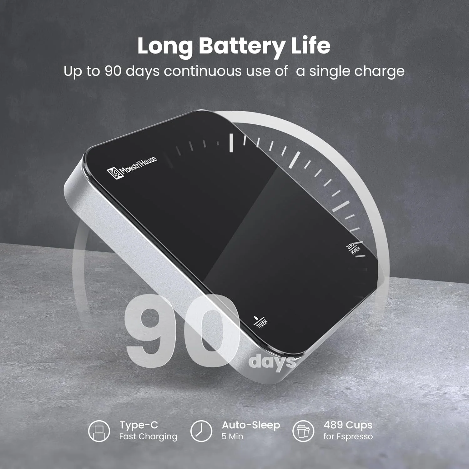 ترازوی قهوه کوچک قابل شارژ Maestri House با تایمر، ترازوی اسپرسو، ترازوی دقیق 2 کیلوگرم/0.1 گرم برای اسپرسو و قهوه دمی، ترازوی دیجیتال آشپزخانه قابل حمل با زمانبندی خودکار (مشکی و نقرهای) ترازوی قهوه کوچک قابل شارژ Maestri House با تایمر، ترازوی اسپرسو، ترازوی دقیق 2 کیلوگرم/0.1 گرم برای اسپرسو و قهوه دمی، ترازوی دیجیتال آشپزخانه قابل حمل با زمانبندی خودکار (مشکی و نقرهای)