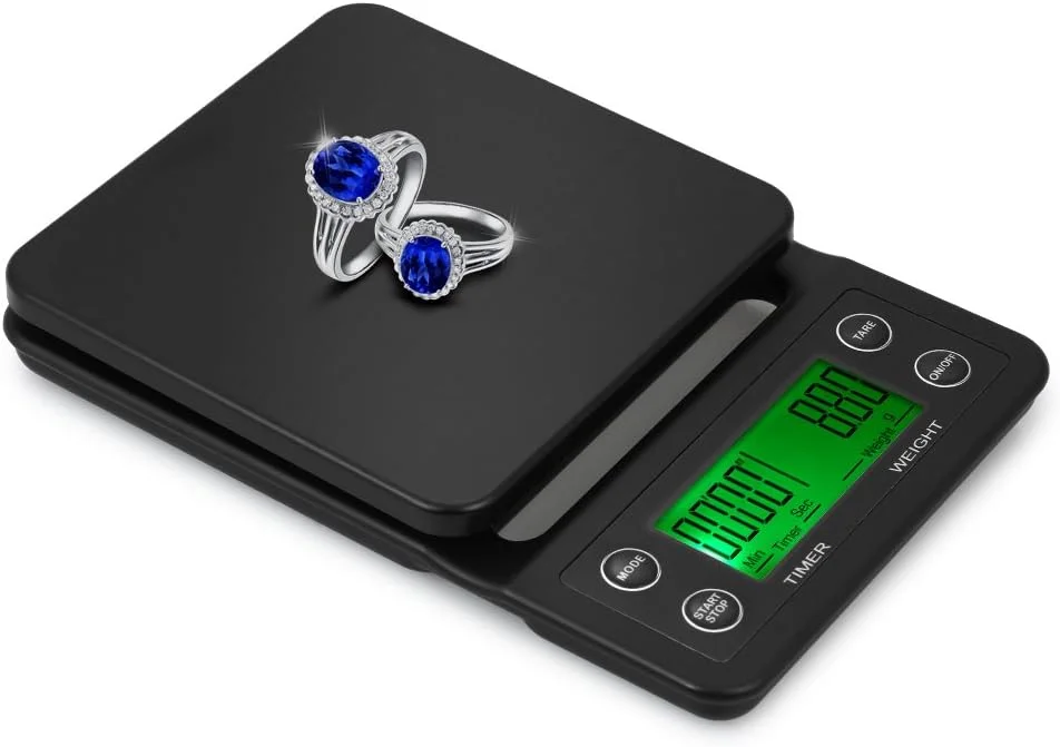 ترازوی قهوه Decdeal با دقت 5 کیلوگرم/0.5 گرم، ترازوی آشپزخانه برقی دقیق با صفحه نمایش LCD بزرگ و واضح، ترازوی قهوه با تایمر و عملکرد تارا