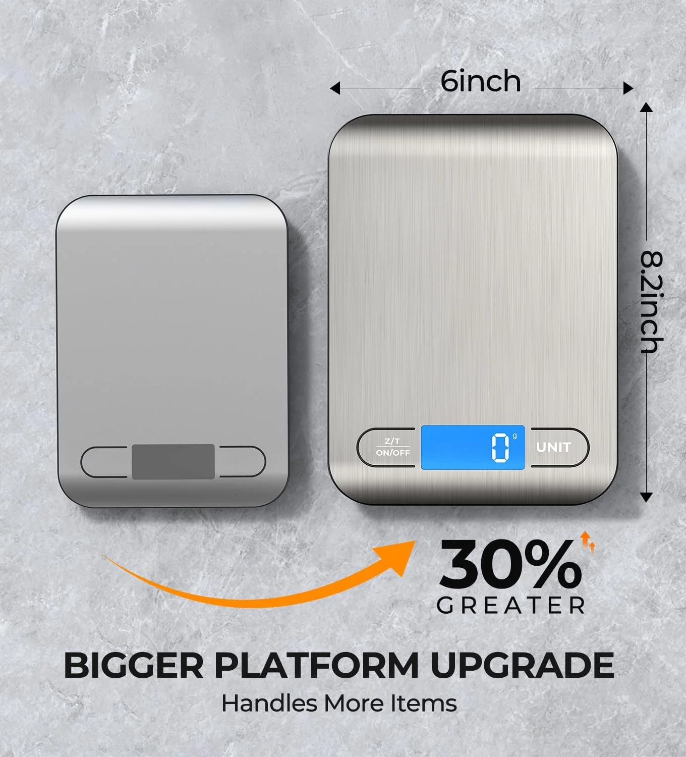 ترازوی دیجیتال آشپزخانه SPiTZE با قابلیت شارژ Type-C و باتری، ظرفیت 10 کیلوگرم/22 پوند، اندازه گیری وزن به گرم و اونس برای پخت و پز و شیرینی پزی، دقت 1 گرم/0.1 اونس، عملکرد تارا، نمایشگر LCD (نقره ای)