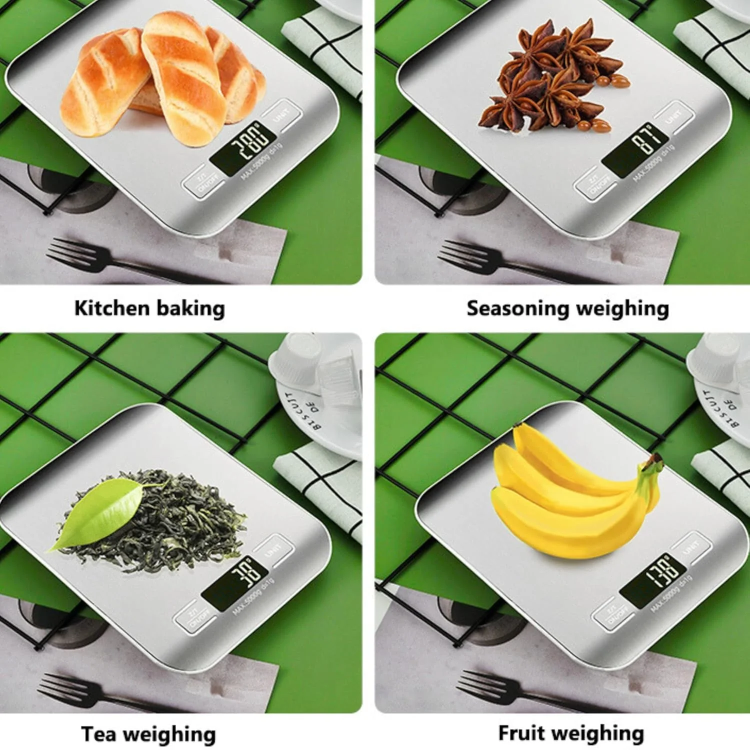 ترازوی دیجیتال آشپزخانه Chef's Choice - ترازوی استیل ضد زنگ 10 کیلوگرمی برای پخت و پز | گرم و اونس، صفر کننده، کنترل لمسی، قابل شارژ ترازوی دیجیتال آشپزخانه Chef's Choice - ترازوی استیل ضد زنگ 10 کیلوگرمی برای پخت و پز | گرم و اونس، صفر کننده، کنترل لمسی، قابل شارژ