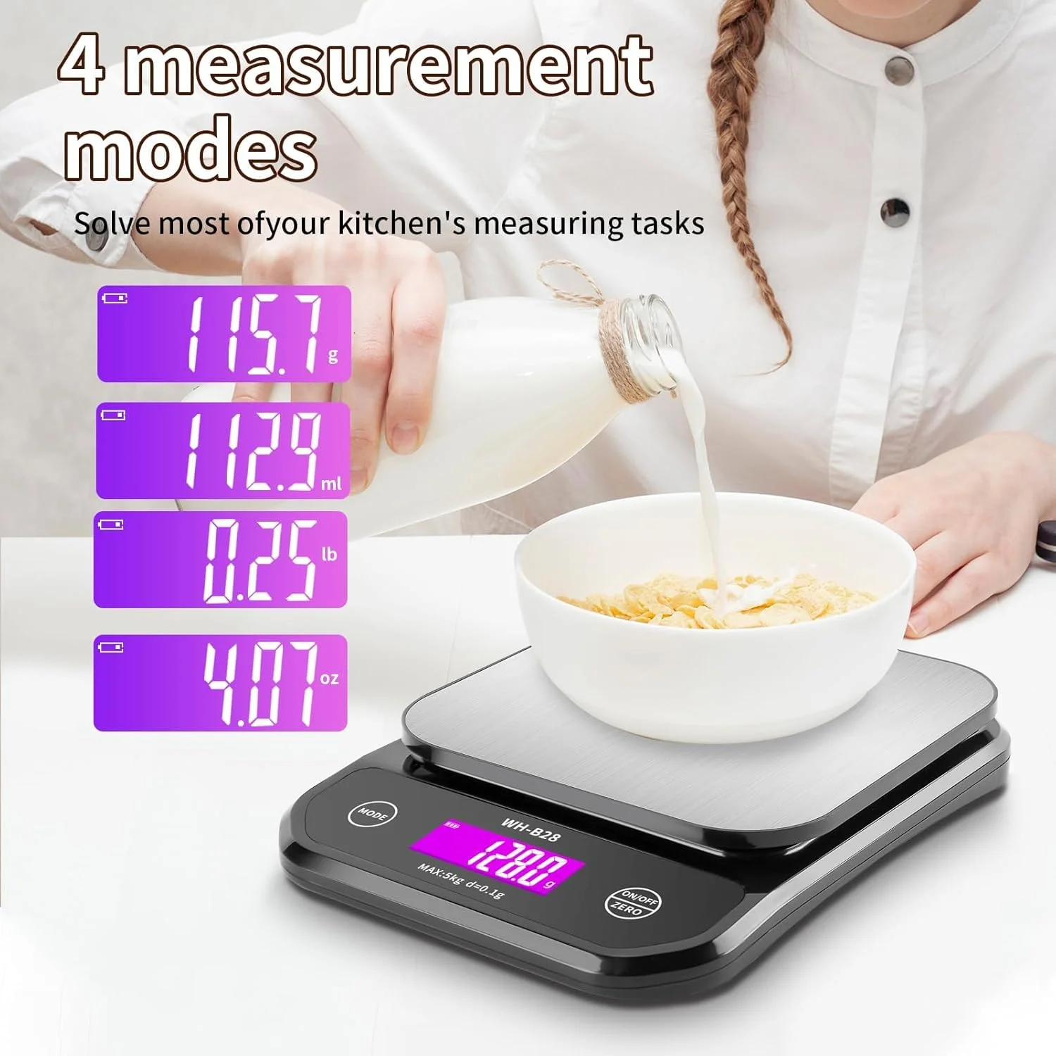 ترازو دیجیتال ضد آب آشپزخانه TERRIFI IPX7، دقت بالا 5 کیلوگرم/0.3 گرم، ترازو آشپزخانه مواد غذایی قابل شارژ USB، مناسب برای پخت و پز، شیرینی پزی، کاهش وزن ترازو دیجیتال ضد آب آشپزخانه TERRIFI IPX7، دقت بالا 5 کیلوگرم/0.3 گرم، ترازو آشپزخانه مواد غذایی قابل شارژ USB، مناسب برای پخت و پز، شیرینی پزی، کاهش وزن