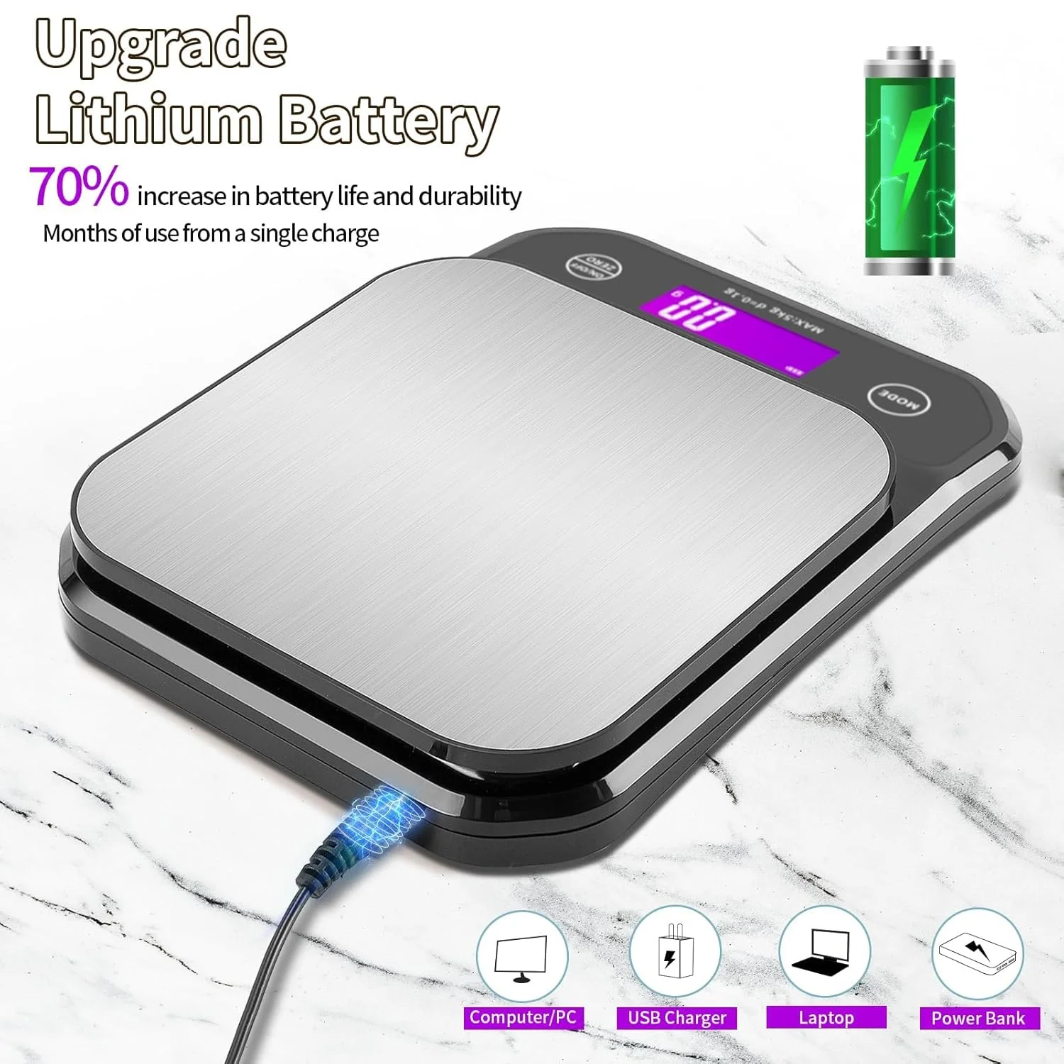 ترازو دیجیتال ضد آب آشپزخانه TERRIFI IPX7، دقت بالا 5 کیلوگرم/0.3 گرم، ترازو آشپزخانه مواد غذایی قابل شارژ USB، مناسب برای پخت و پز، شیرینی پزی، کاهش وزن ترازو دیجیتال ضد آب آشپزخانه TERRIFI IPX7، دقت بالا 5 کیلوگرم/0.3 گرم، ترازو آشپزخانه مواد غذایی قابل شارژ USB، مناسب برای پخت و پز، شیرینی پزی، کاهش وزن