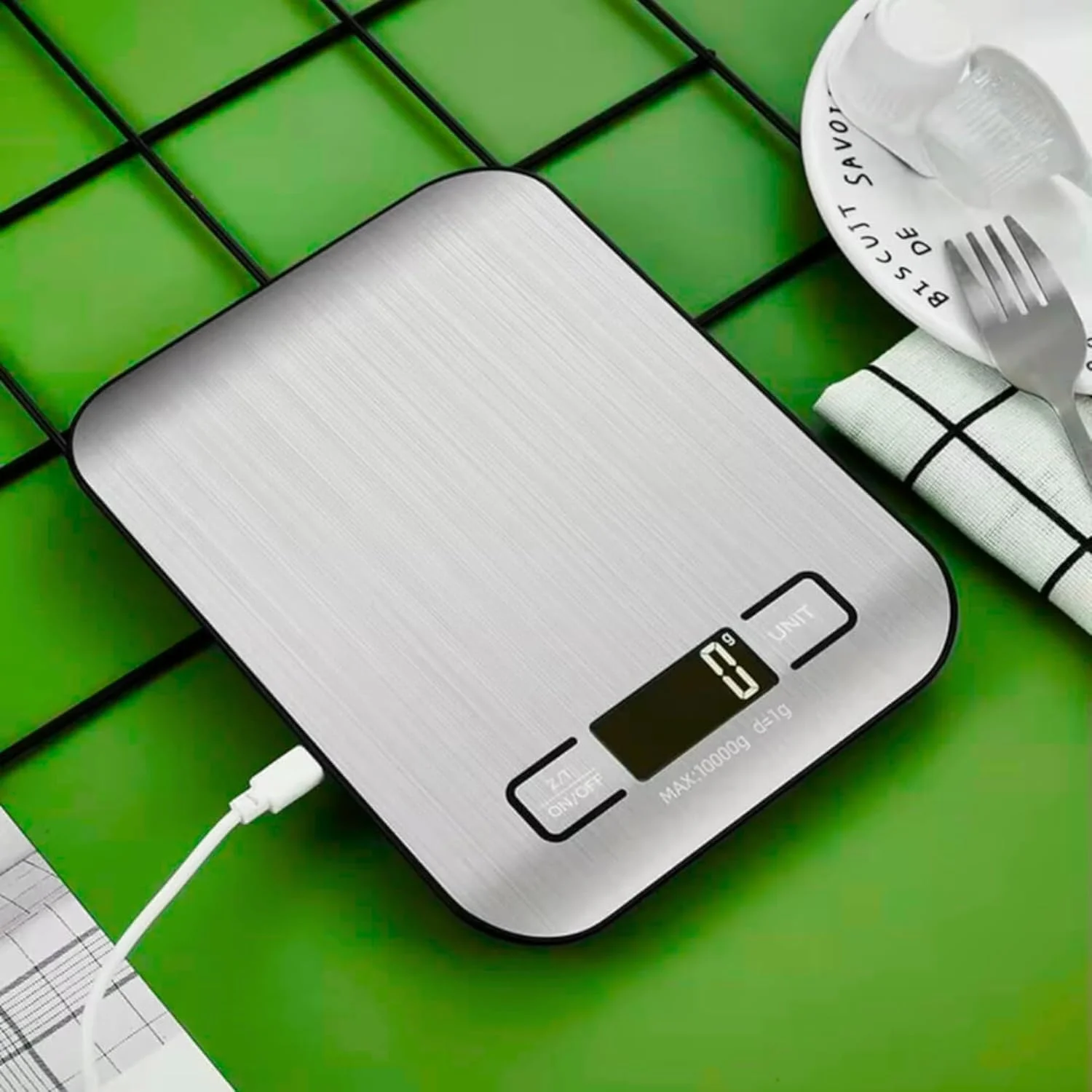 ترازوی دیجیتال آشپزخانه Chef's Choice - ترازوی استیل ضد زنگ 10 کیلوگرمی برای پخت و پز | گرم و اونس، صفر کننده، کنترل لمسی، قابل شارژ ترازوی دیجیتال آشپزخانه Chef's Choice - ترازوی استیل ضد زنگ 10 کیلوگرمی برای پخت و پز | گرم و اونس، صفر کننده، کنترل لمسی، قابل شارژ