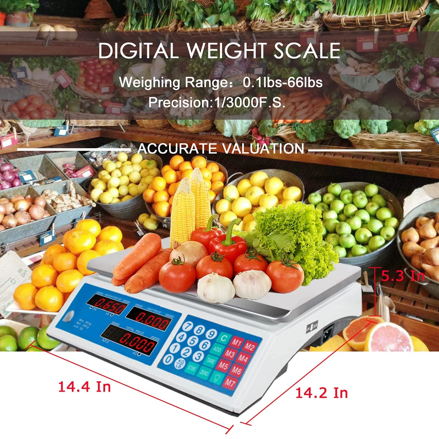 ترازوی دیجیتال تجاری جنماین 30 کیلوگرمی برای مواد غذایی، گوشت، میوه و محصولات کشاورزی، ترازوی دیجیتال مواد غذایی تجاری LCD، ترازوی محاسباتی قیمت مواد غذایی، گوشت و سبزیجات، موجودی در انبار آمریکا ترازوی دیجیتال تجاری جنماین 30 کیلوگرمی برای مواد غذایی، گوشت، میوه و محصولات کشاورزی، ترازوی دیجیتال مواد غذایی تجاری LCD، ترازوی محاسباتی قیمت مواد غذایی، گوشت و سبزیجات، موجودی در انبار آمریکا